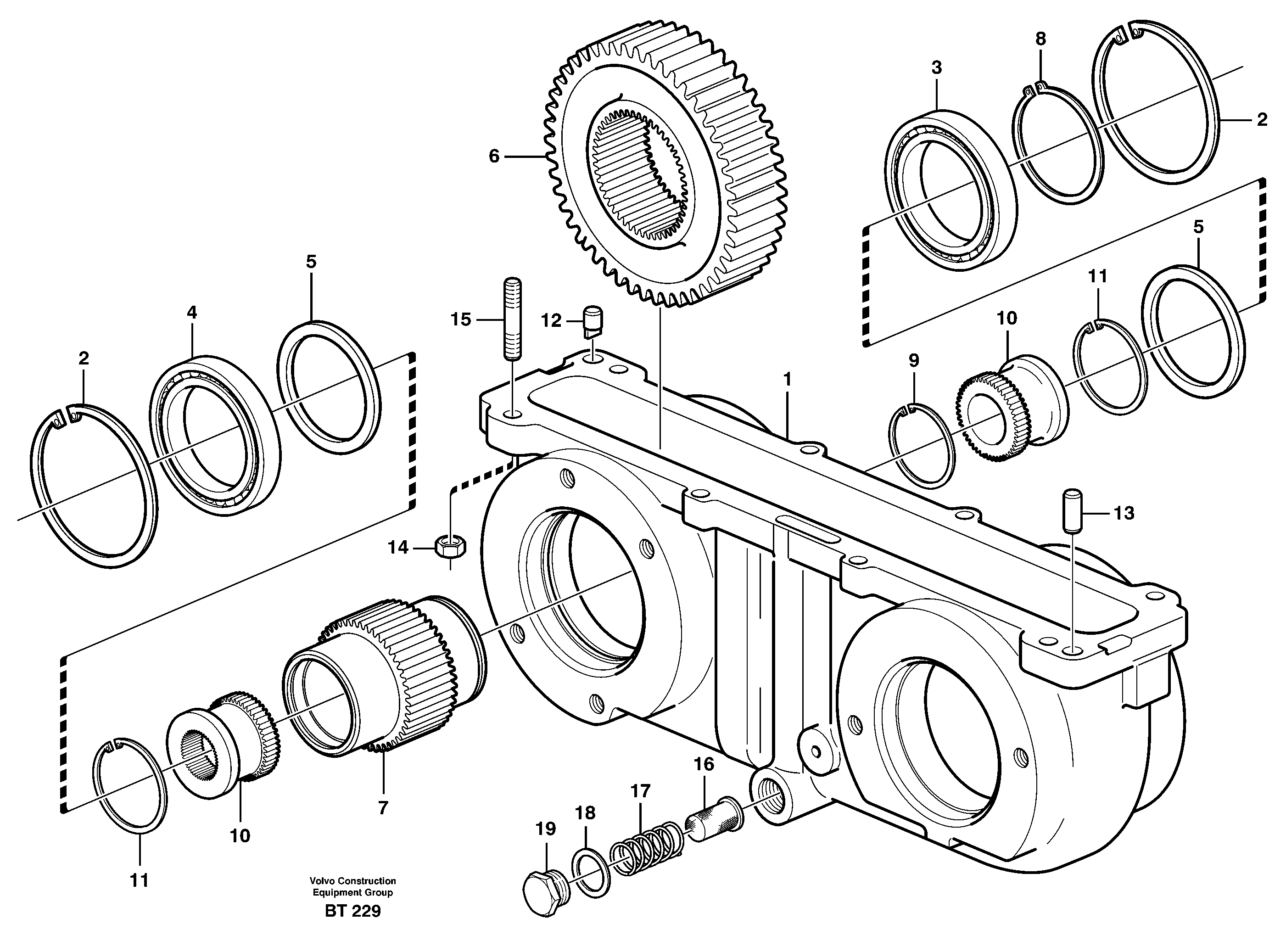 Схема запчастей Volvo T450D - 100734 Pump drive power take-off 