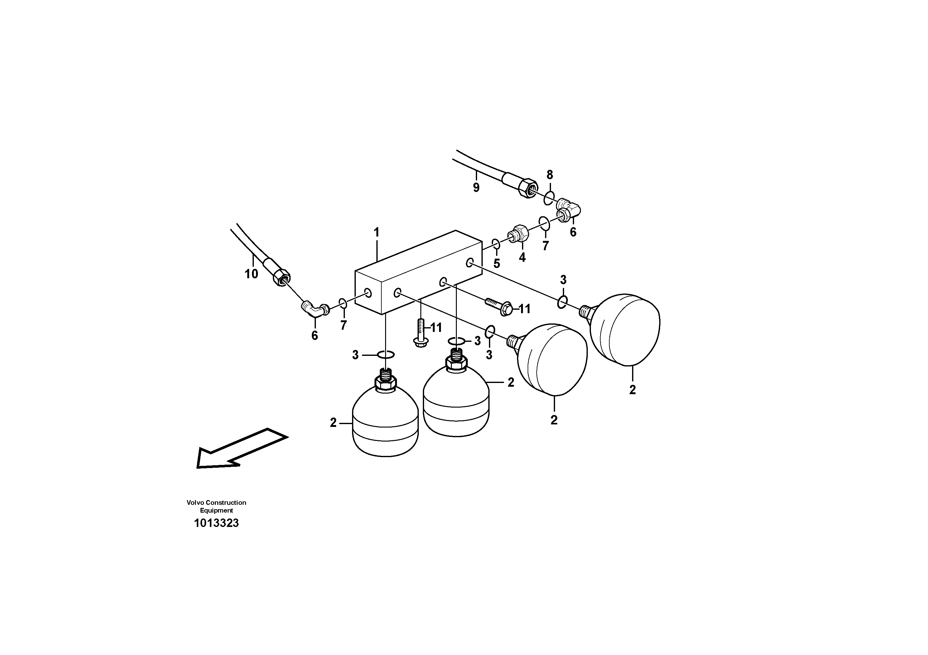 Схема запчастей Volvo T450D - 20196 Hydraulic brake system, motor unit 