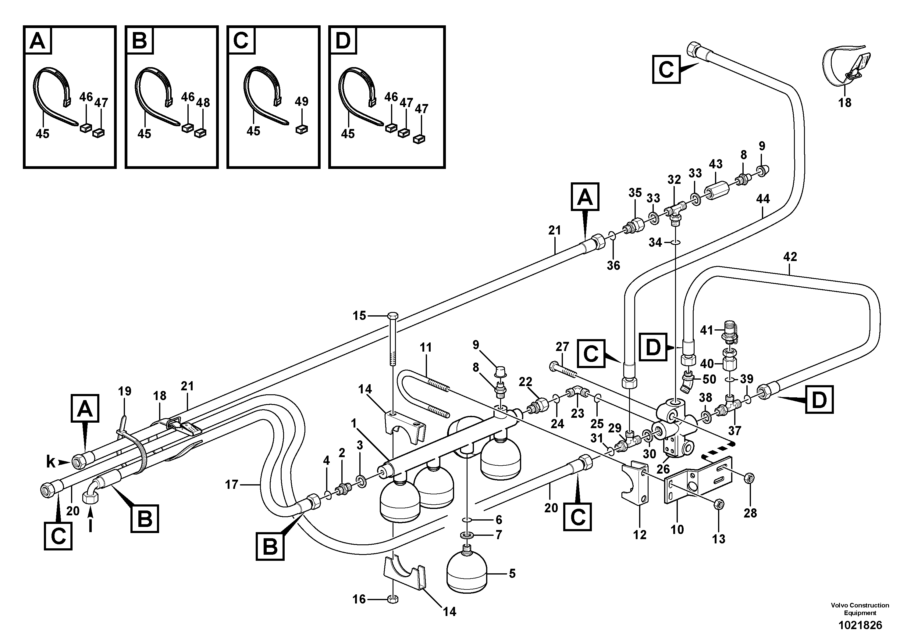 Схема запчастей Volvo T450D - 5721 Hydraulic brake system, load unit 