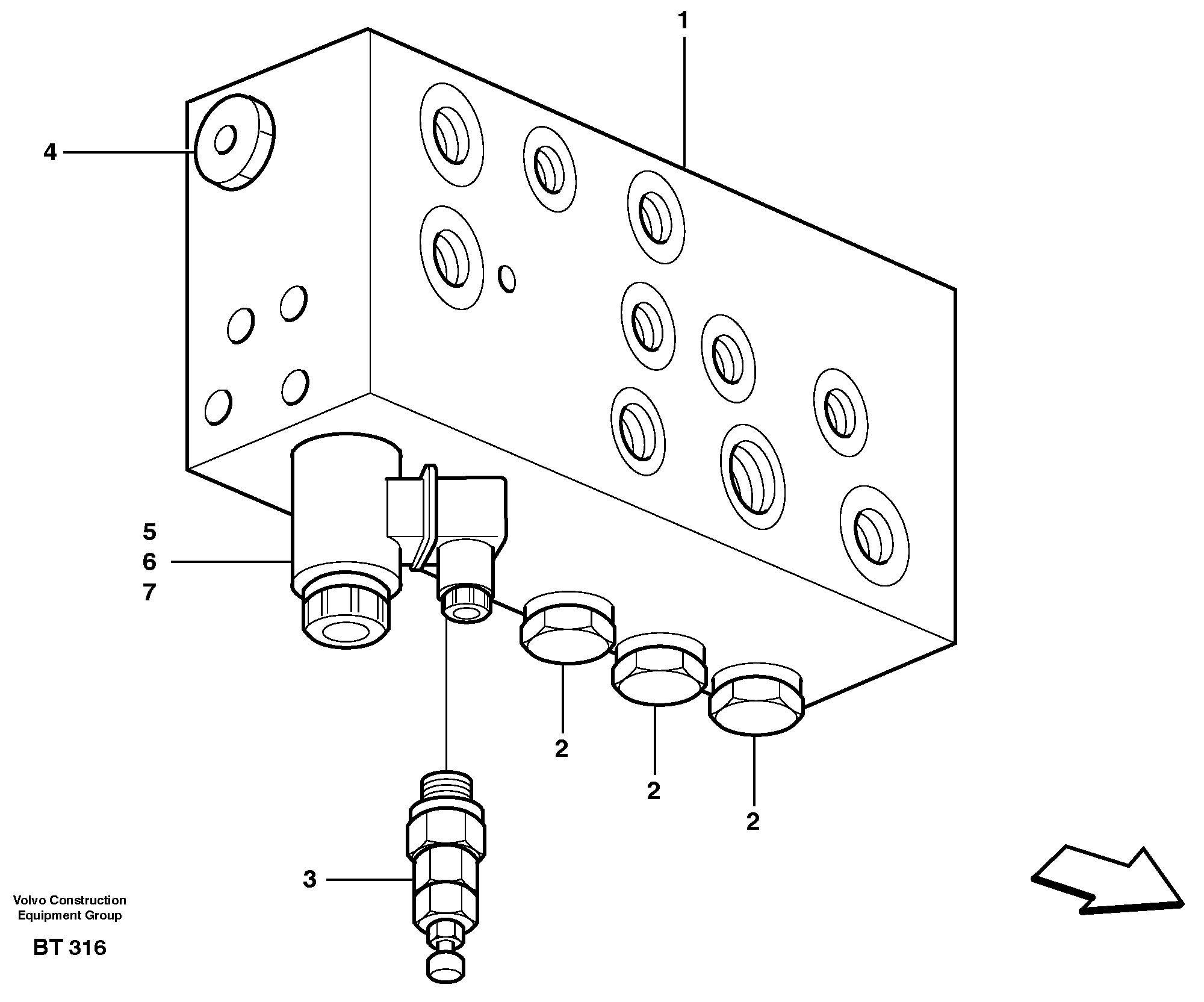 Схема запчастей Volvo T450D - 12185 Valve housing 