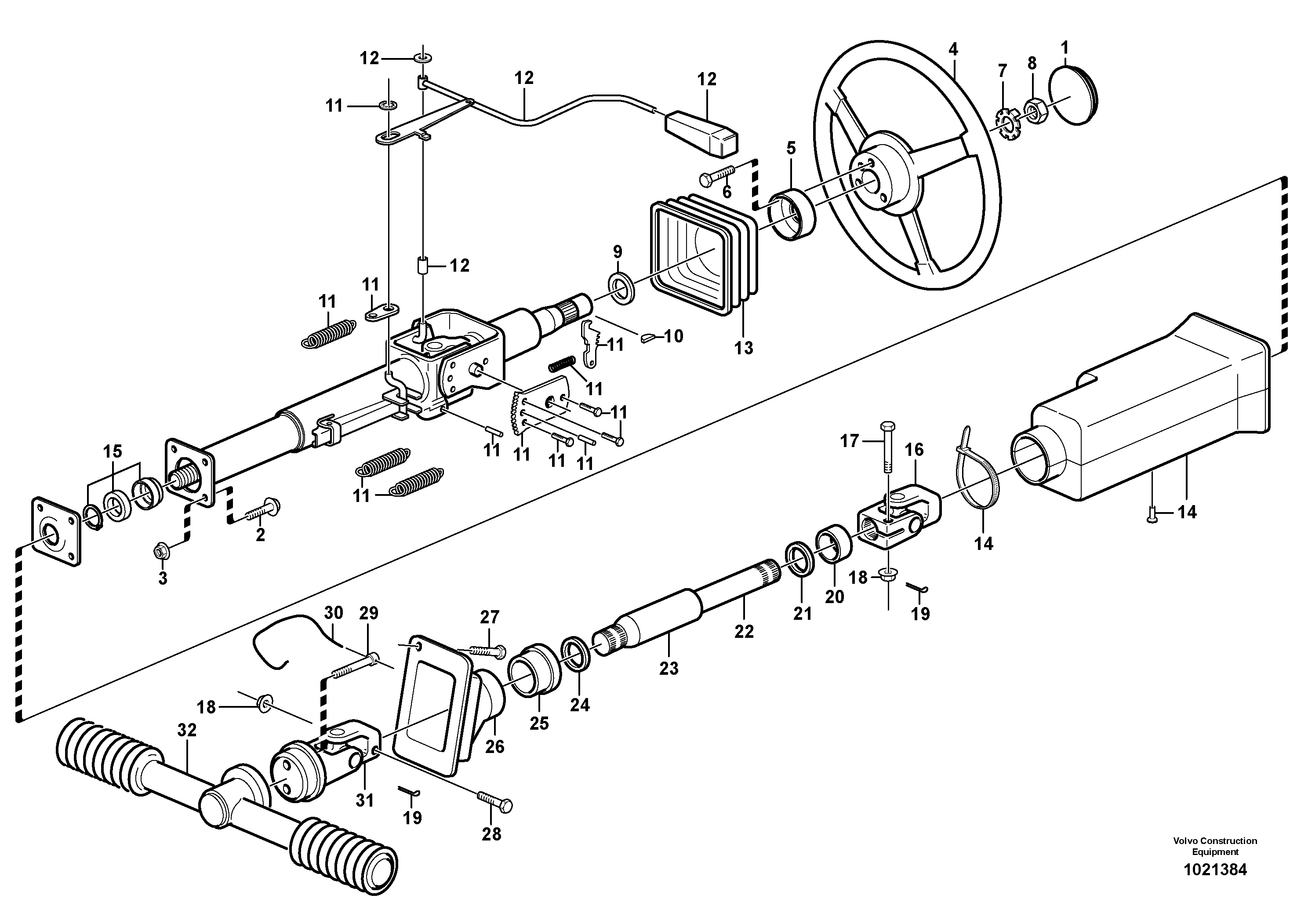 Схема запчастей Volvo T450D - 34883 Рулевая система 