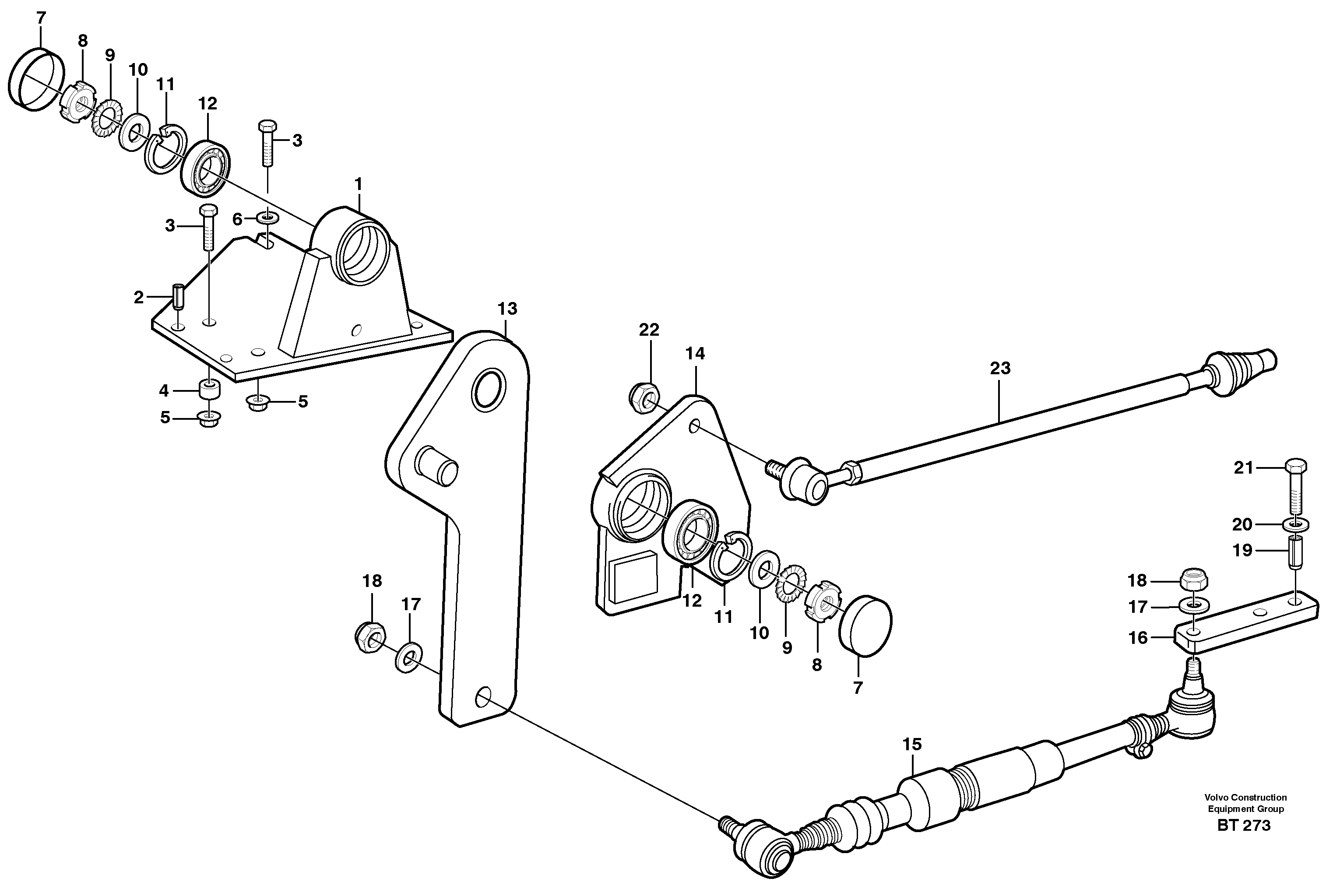 Схема запчастей Volvo T450D - 37534 Steering linkage 