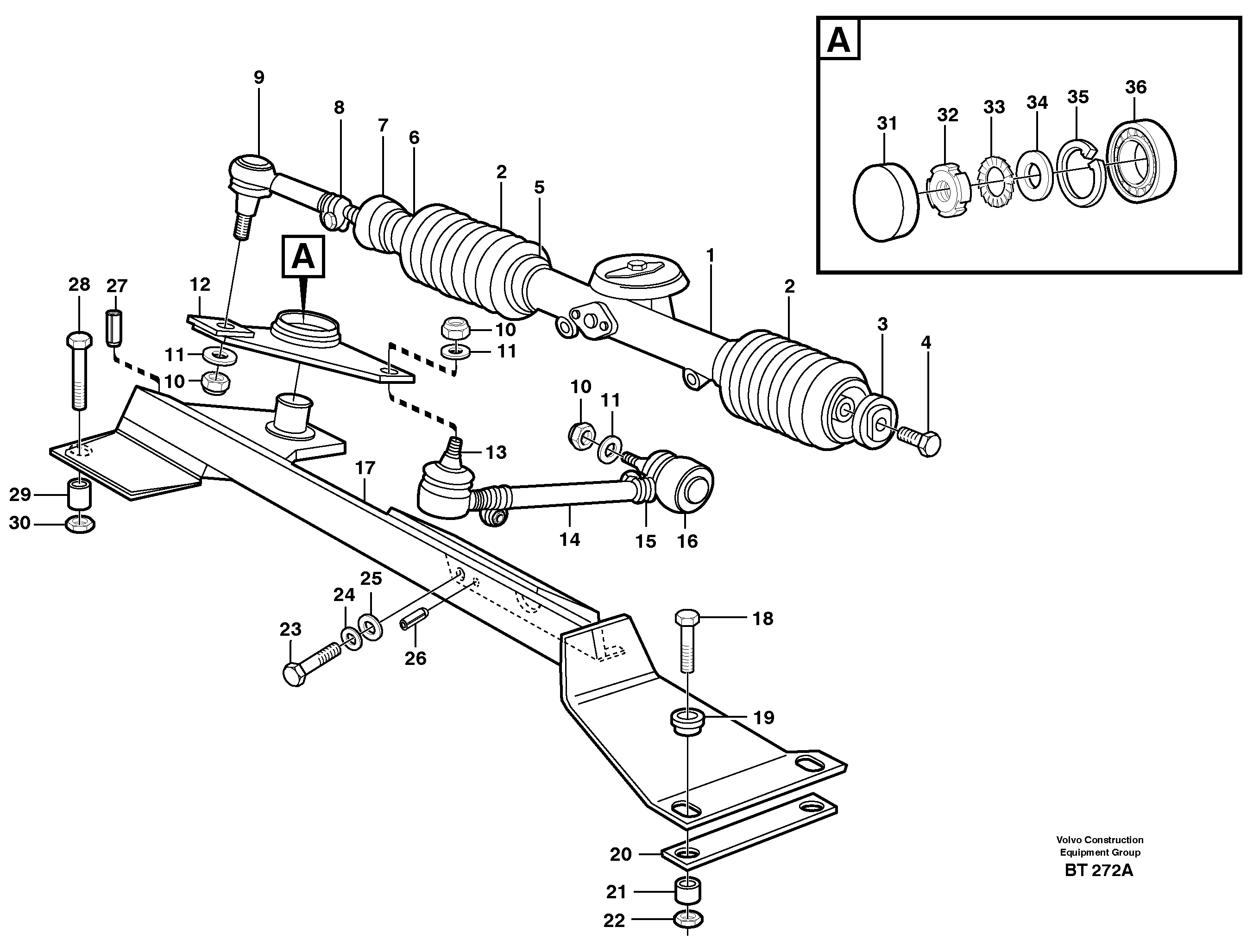 Схема запчастей Volvo T450D - 81135 Steering linkage 