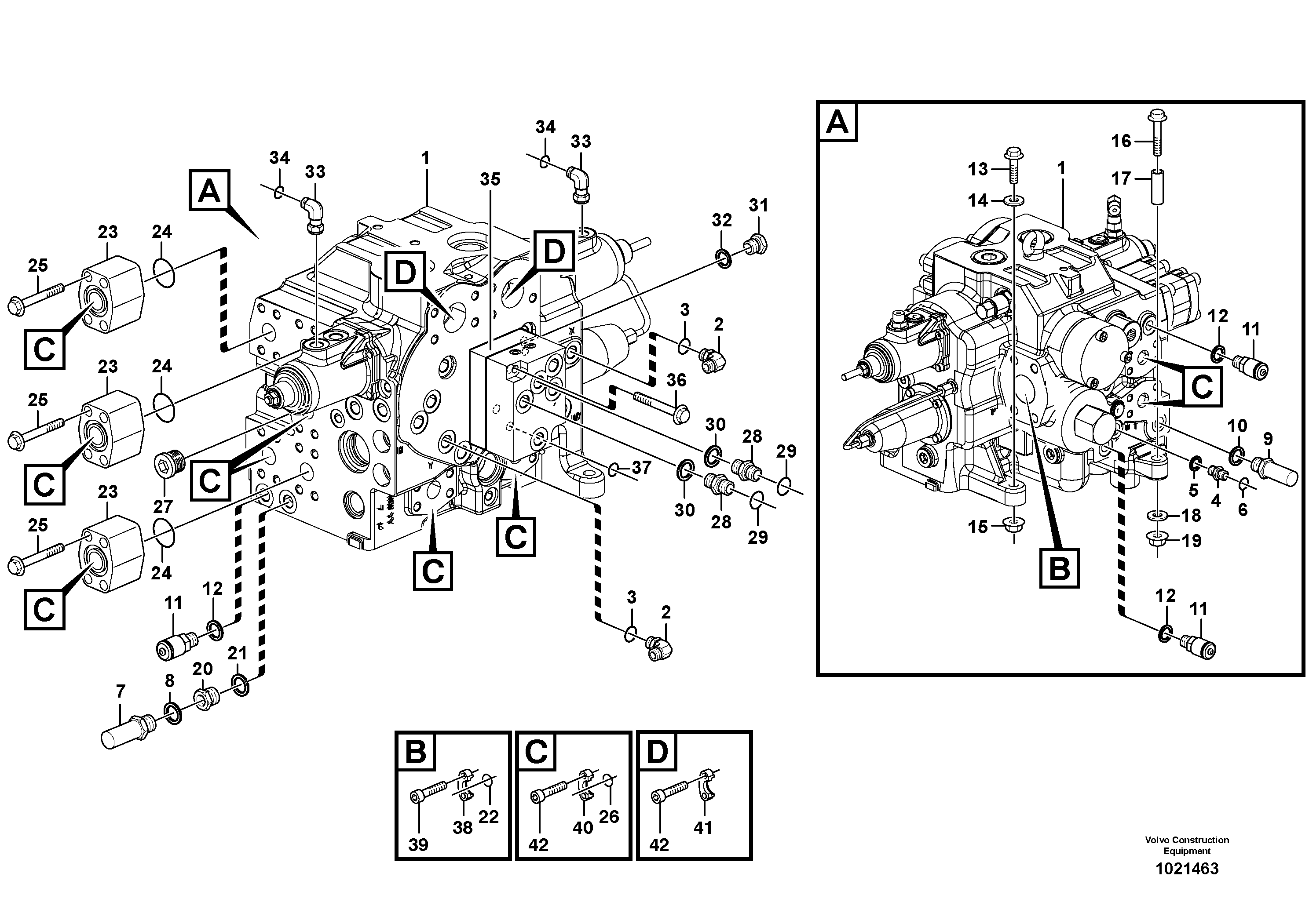 Схема запчастей Volvo T450D - 77440 Control valve with fitting parts 