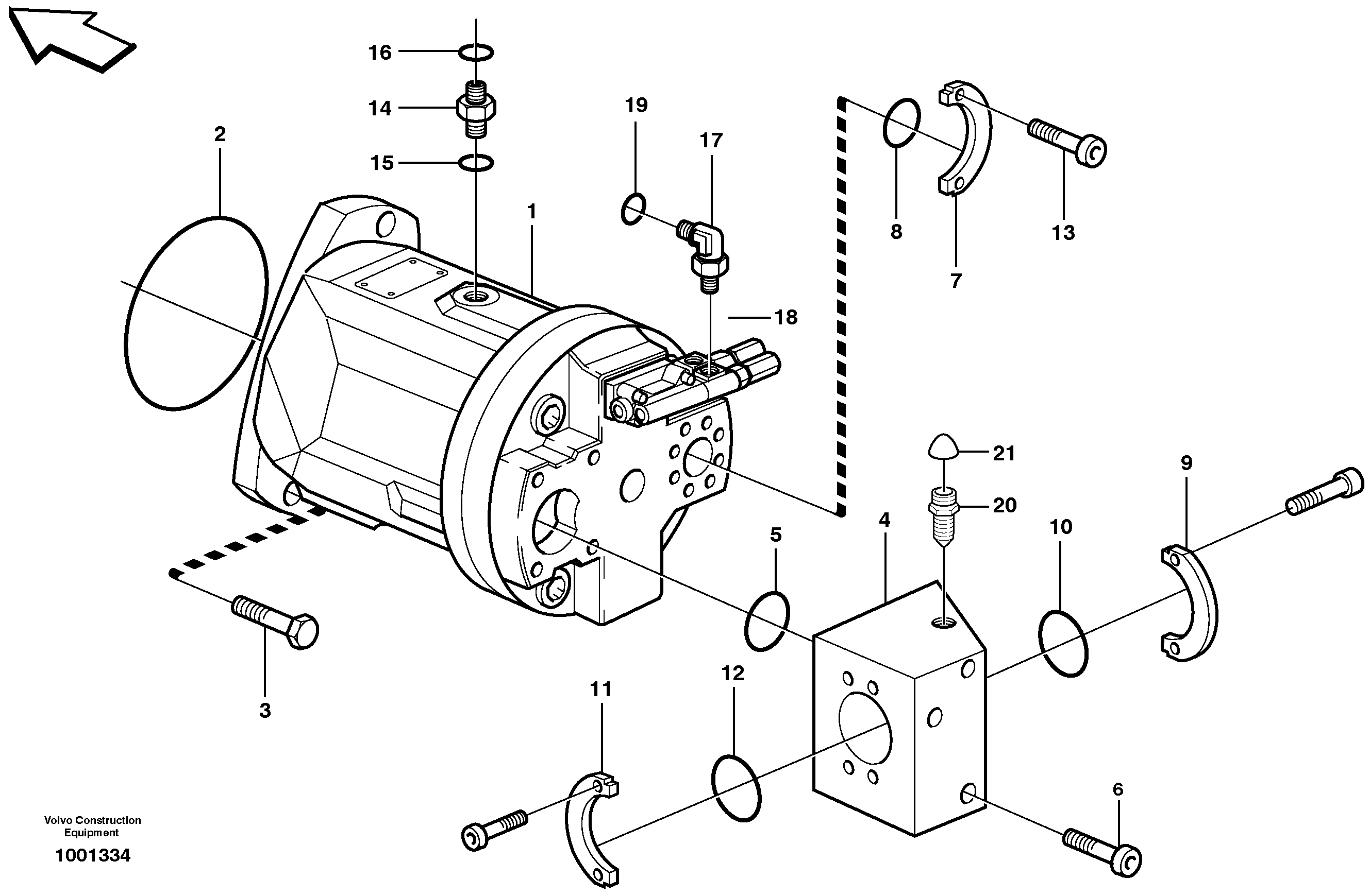 Схема запчастей Volvo T450D - 59338 Auxiliary steering system 