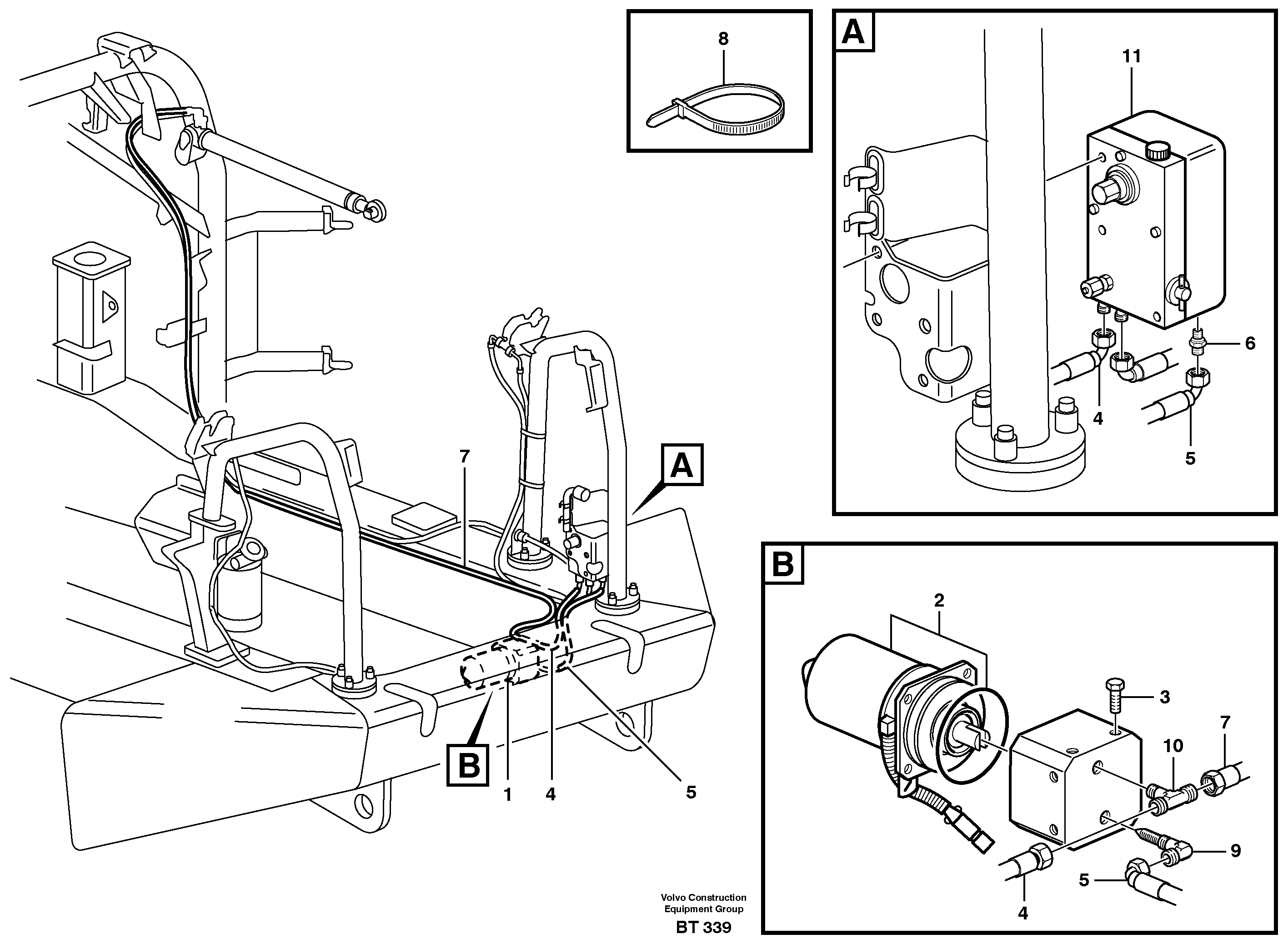 Схема запчастей Volvo T450D - 40232 Pump engine hood 