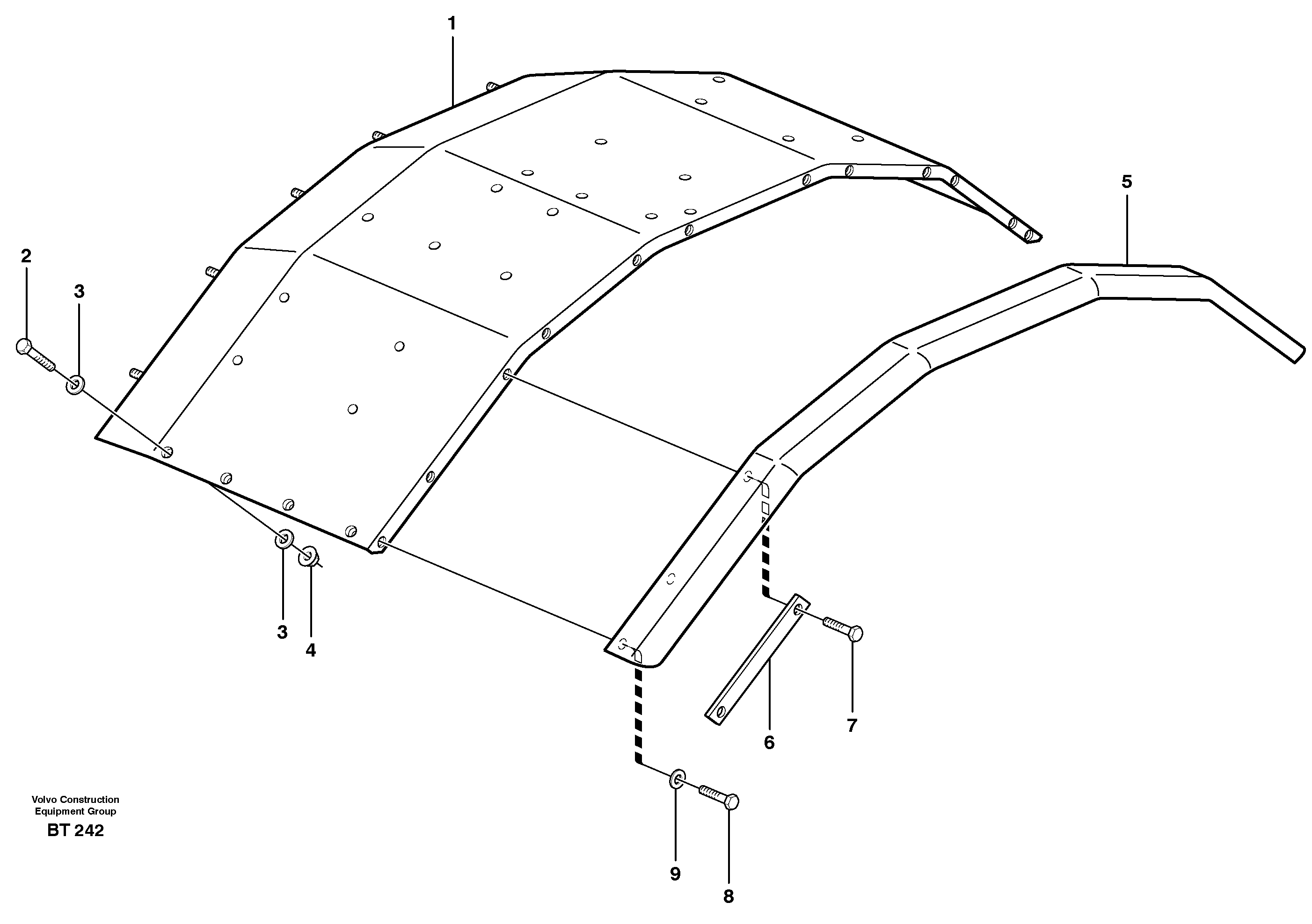 Схема запчастей Volvo T450D - 3042 Front fender 