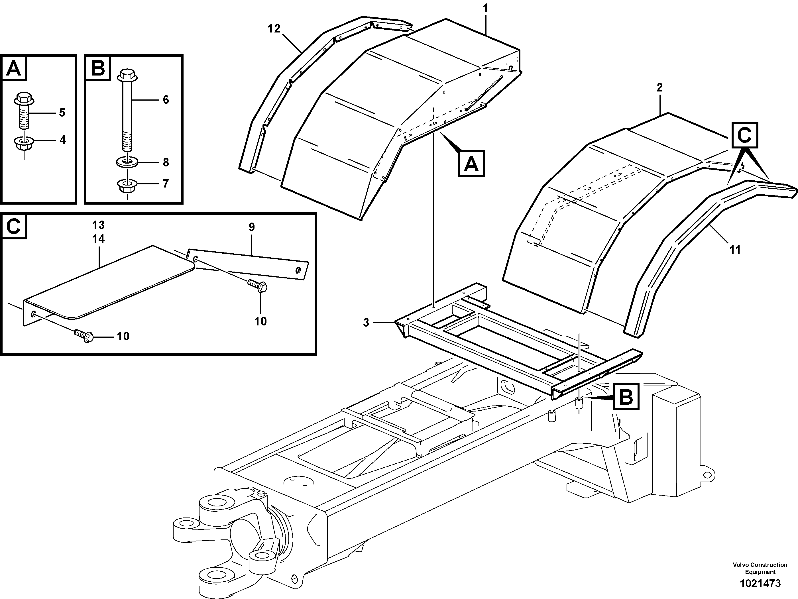 Схема запчастей Volvo T450D - 4811 Mudflap, load unit 