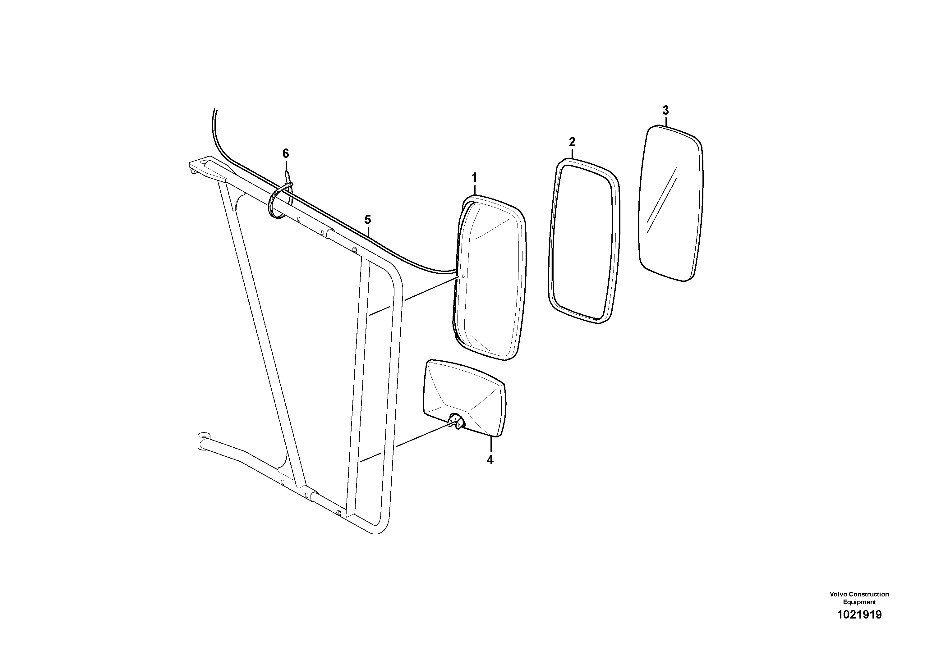 Схема запчастей Volvo T450D - 9691 Rear view mirror 