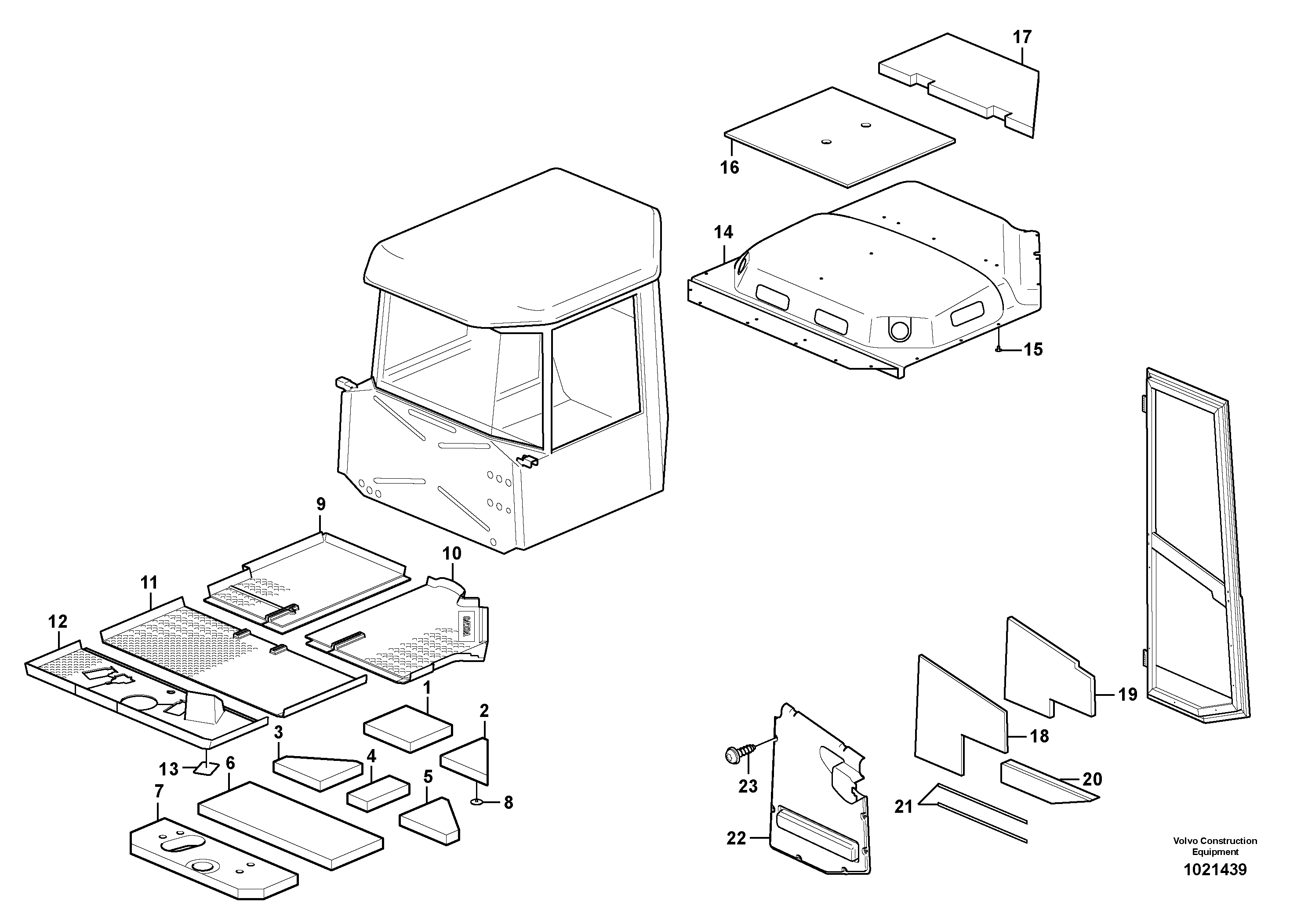 Схема запчастей Volvo T450D - 18106 Upholstery and insulation, floor, door and roof 