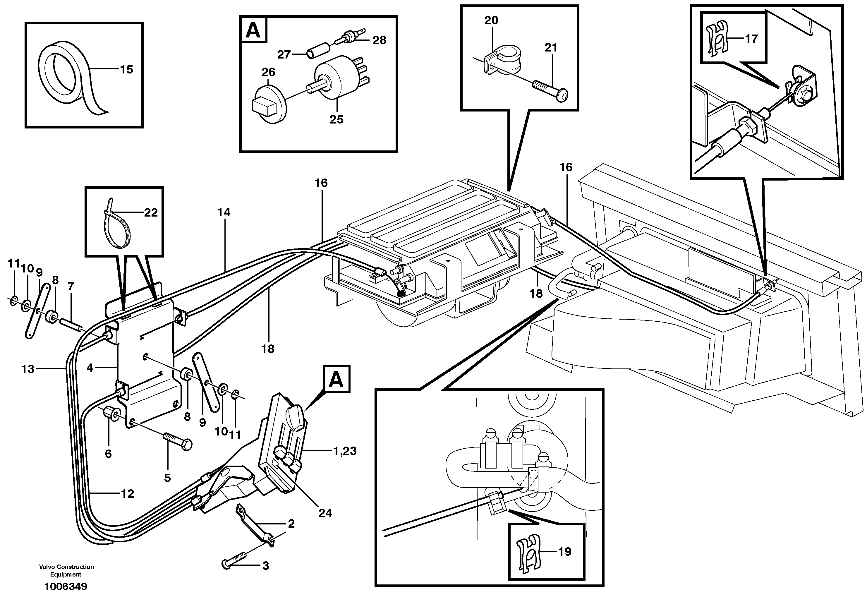 Схема запчастей Volvo T450D - 3063 Air distribution, controls 