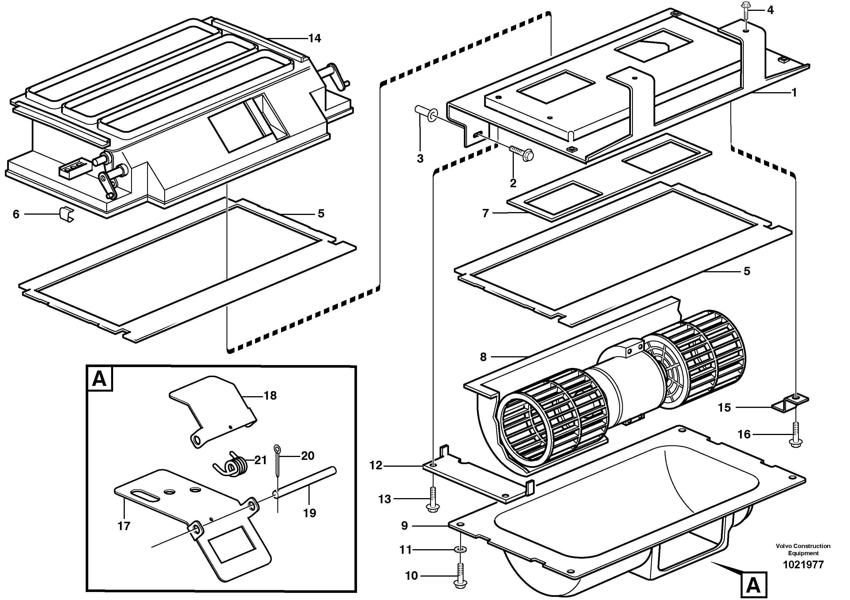 Схема запчастей Volvo T450D - 40090 Air distribution - inlet and air return 