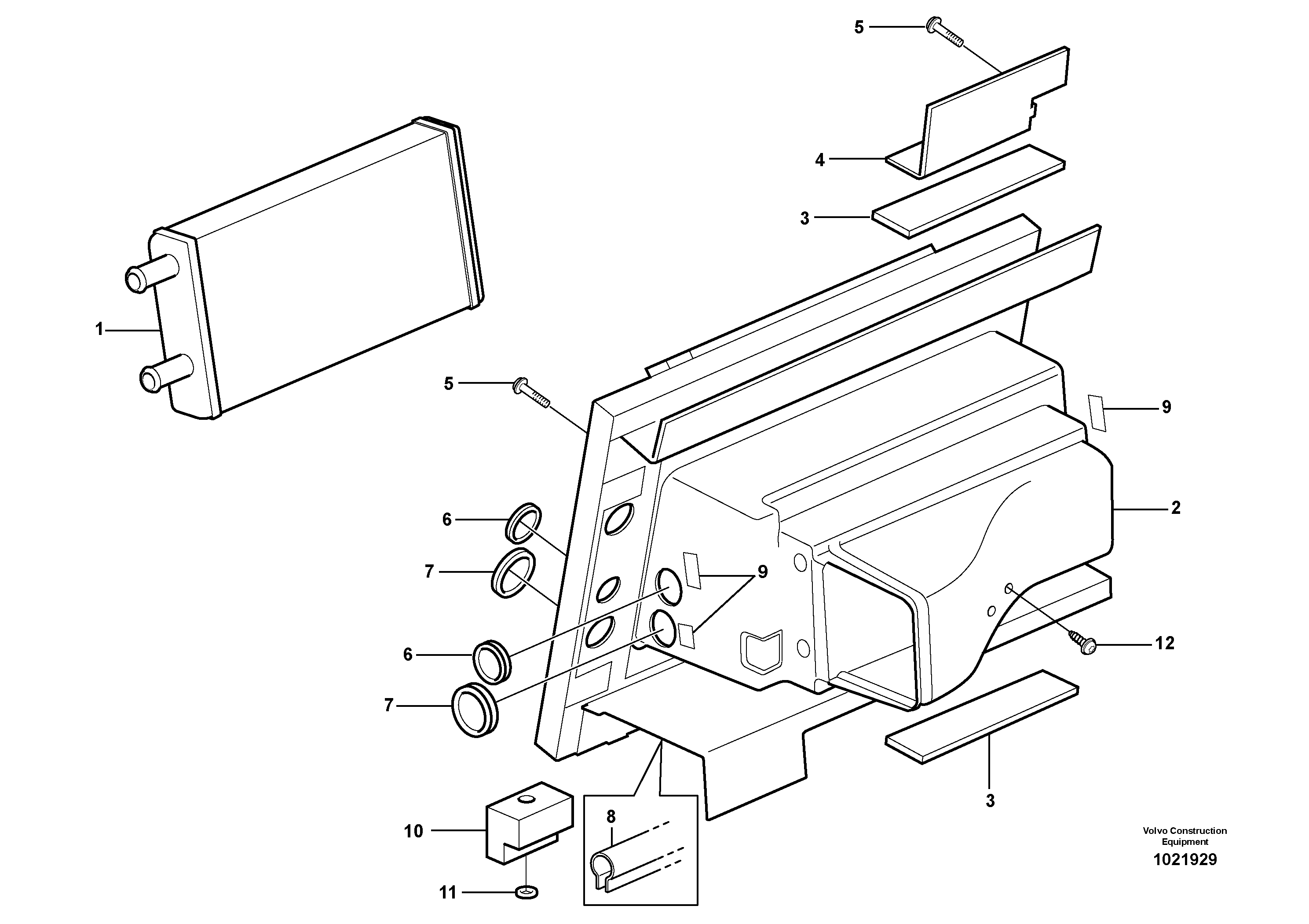 Схема запчастей Volvo T450D - 40091 Heating unit 