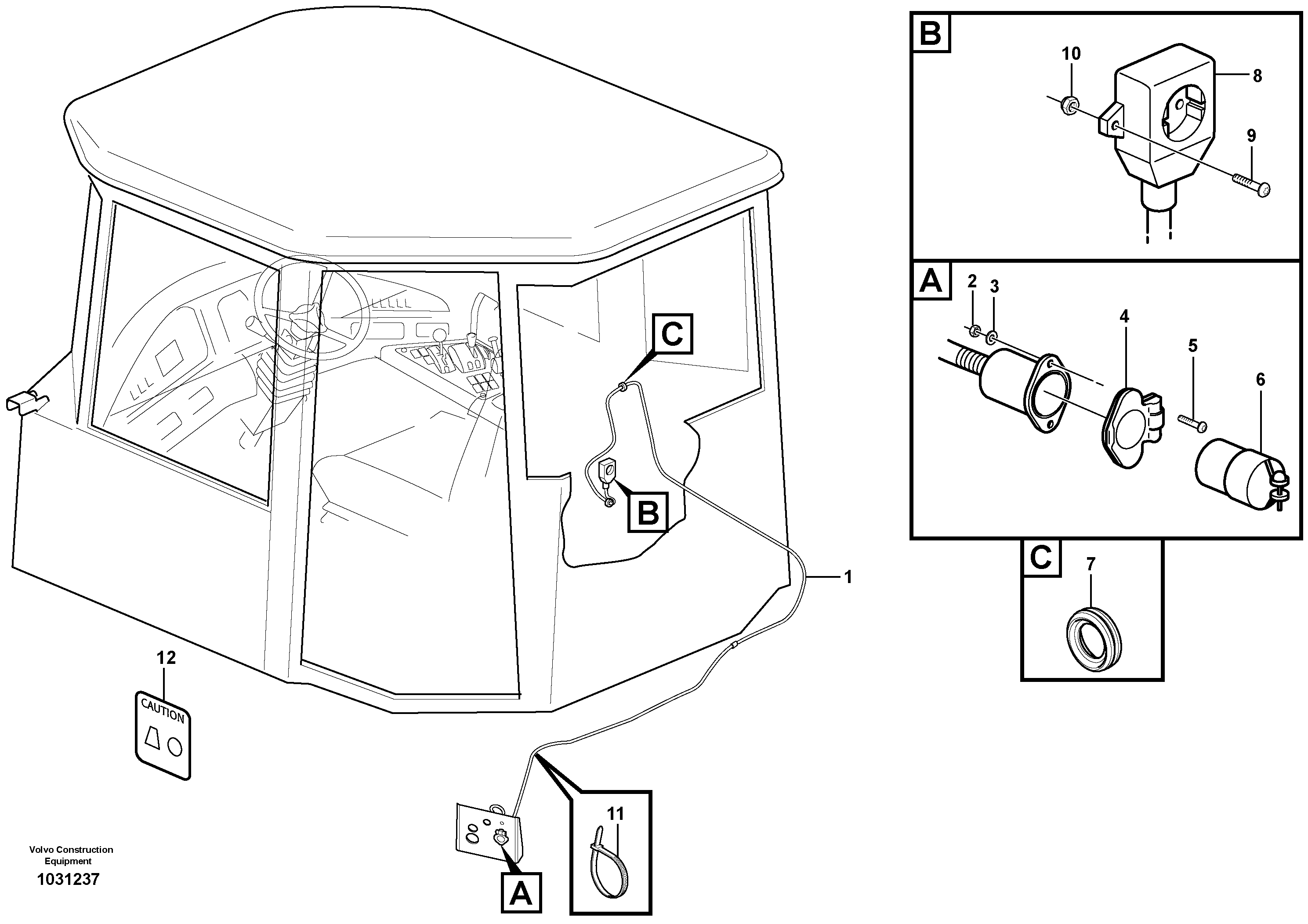 Схема запчастей Volvo T450D - 9706 Heater outlet 