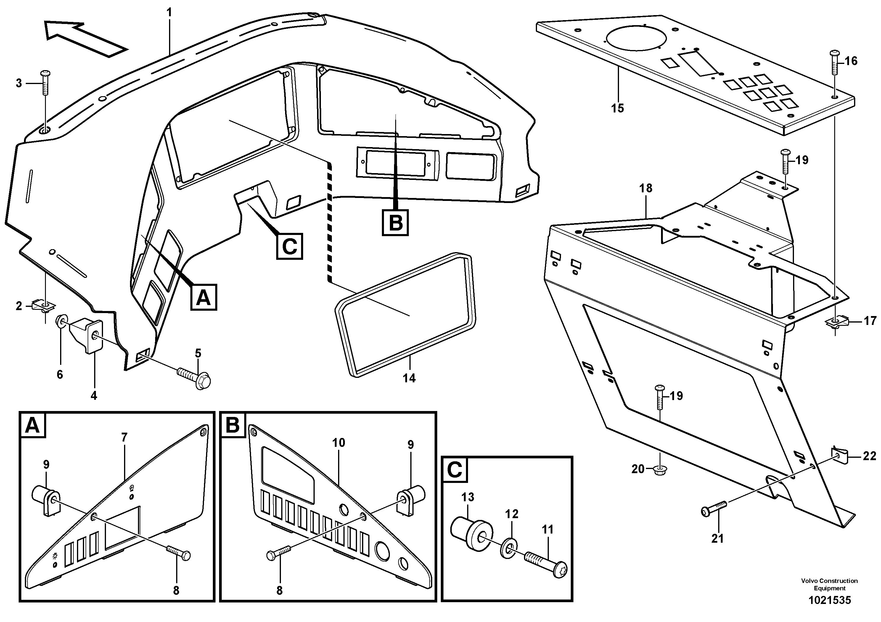 Схема запчастей Volvo T450D - 39288 Instrument panel 