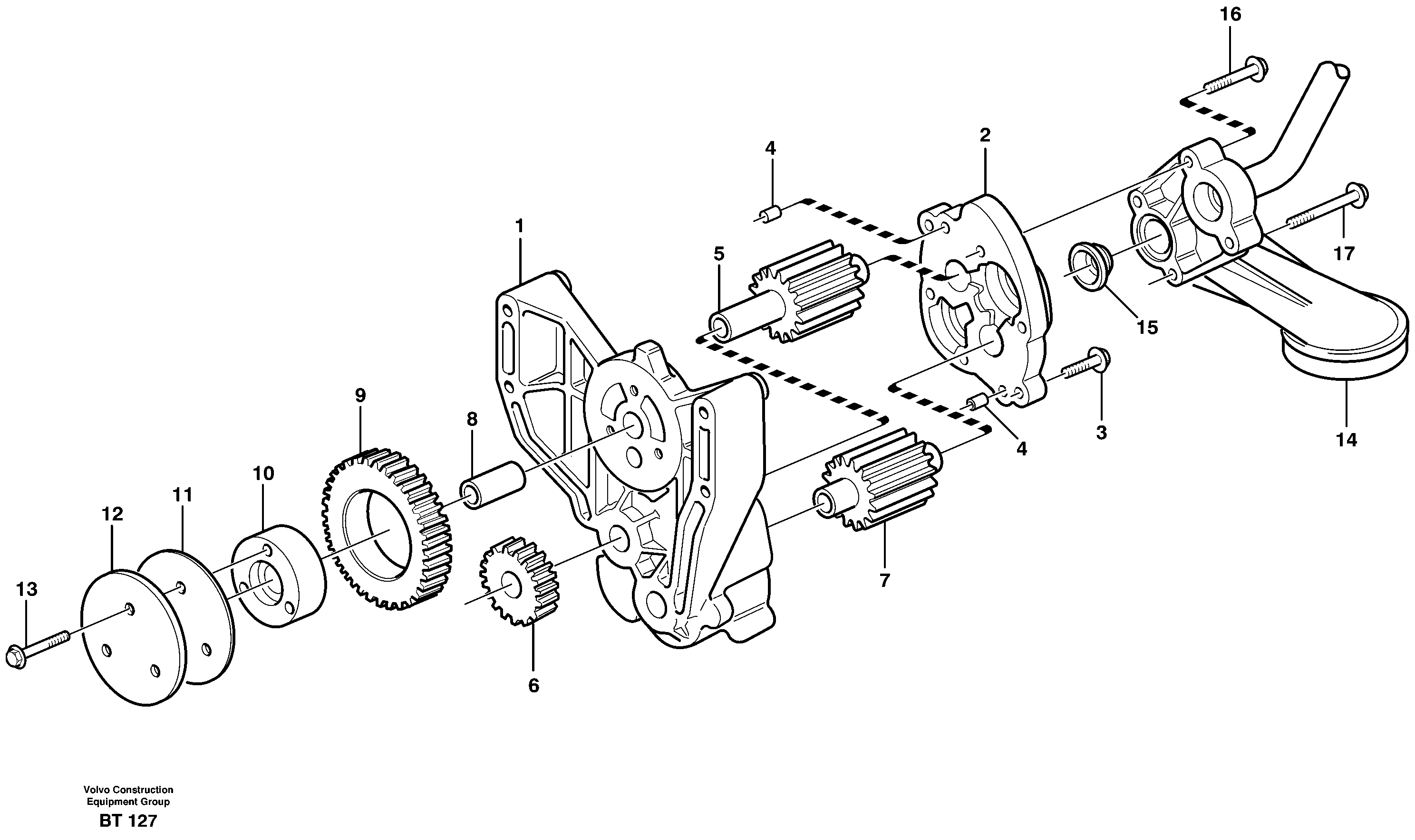 Схема запчастей Volvo T450D - 38963 Насос масляный 