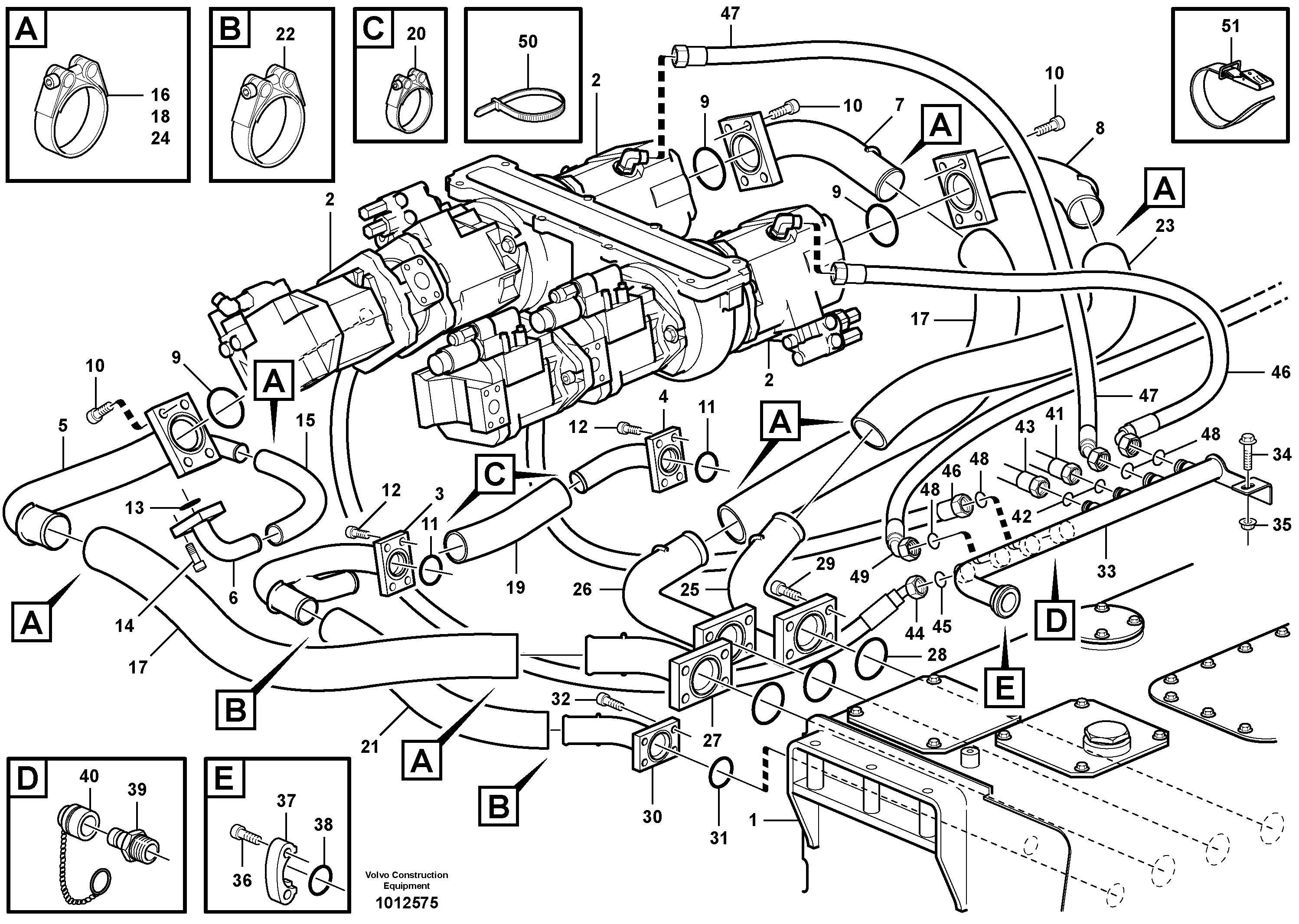 Схема запчастей Volvo T450D - 66414 Hydraulic system, motor unit 