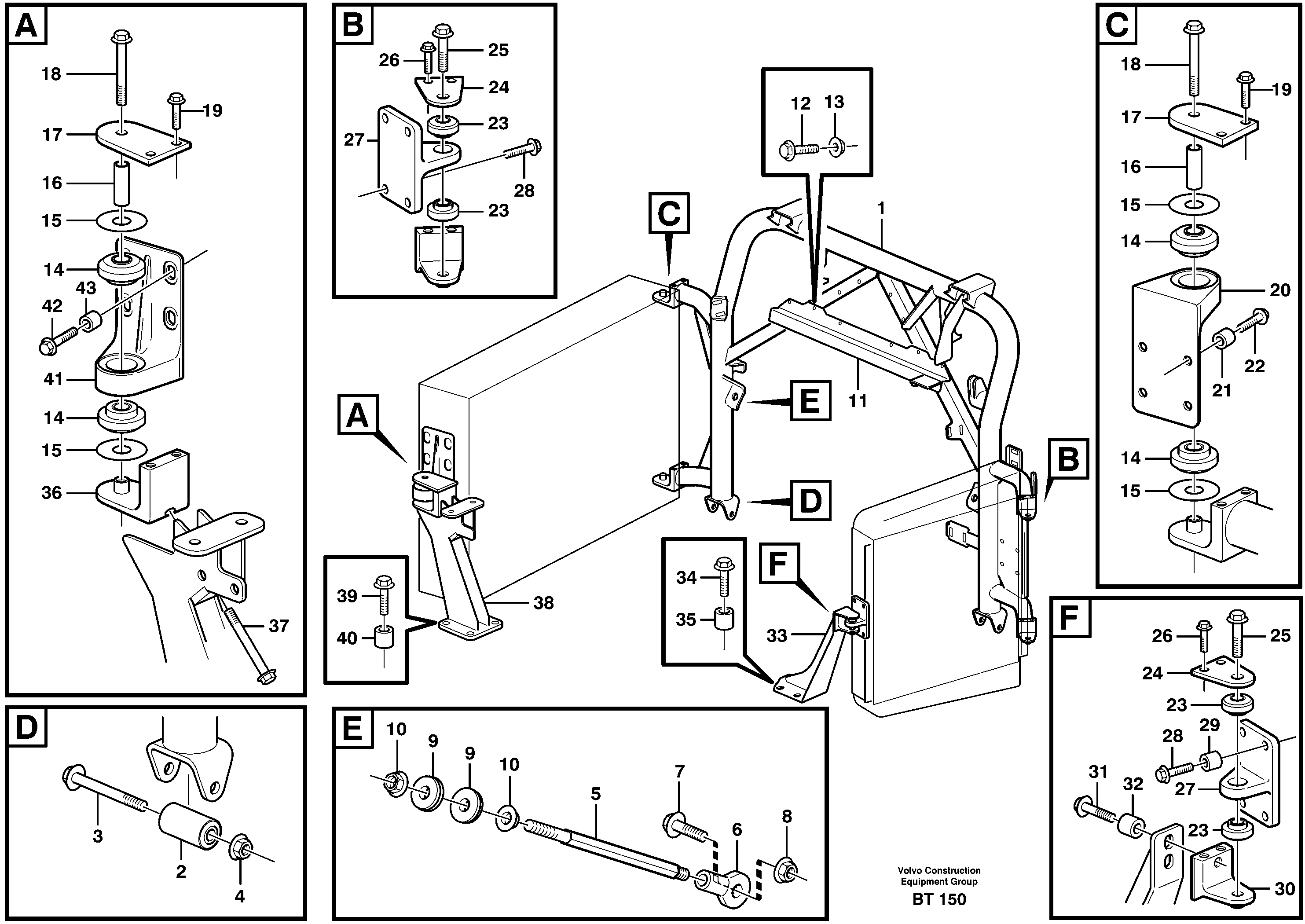 Схема запчастей Volvo T450D - 32971 Radiator mounting 