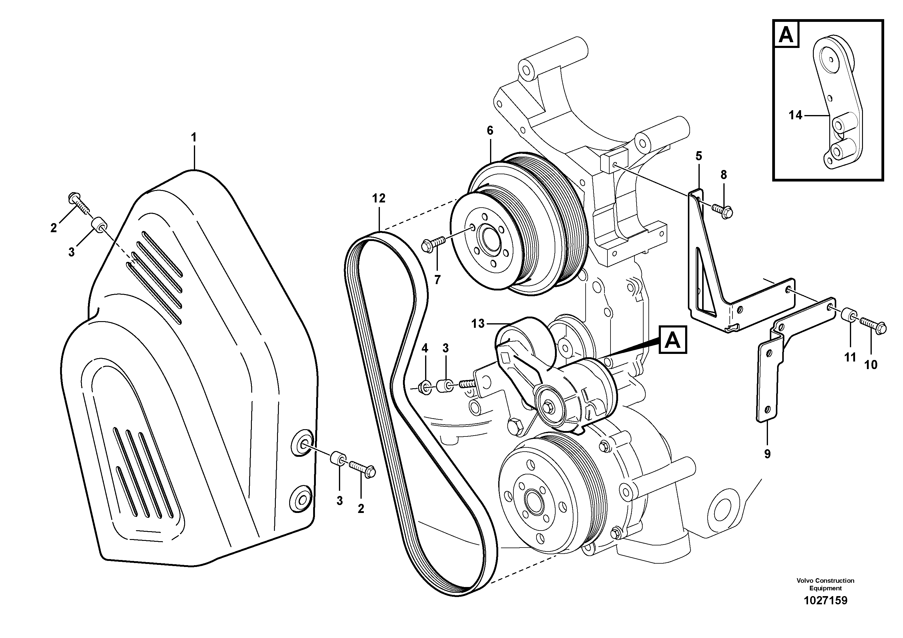 Схема запчастей Volvo T450D - 39795 Belt transmission 