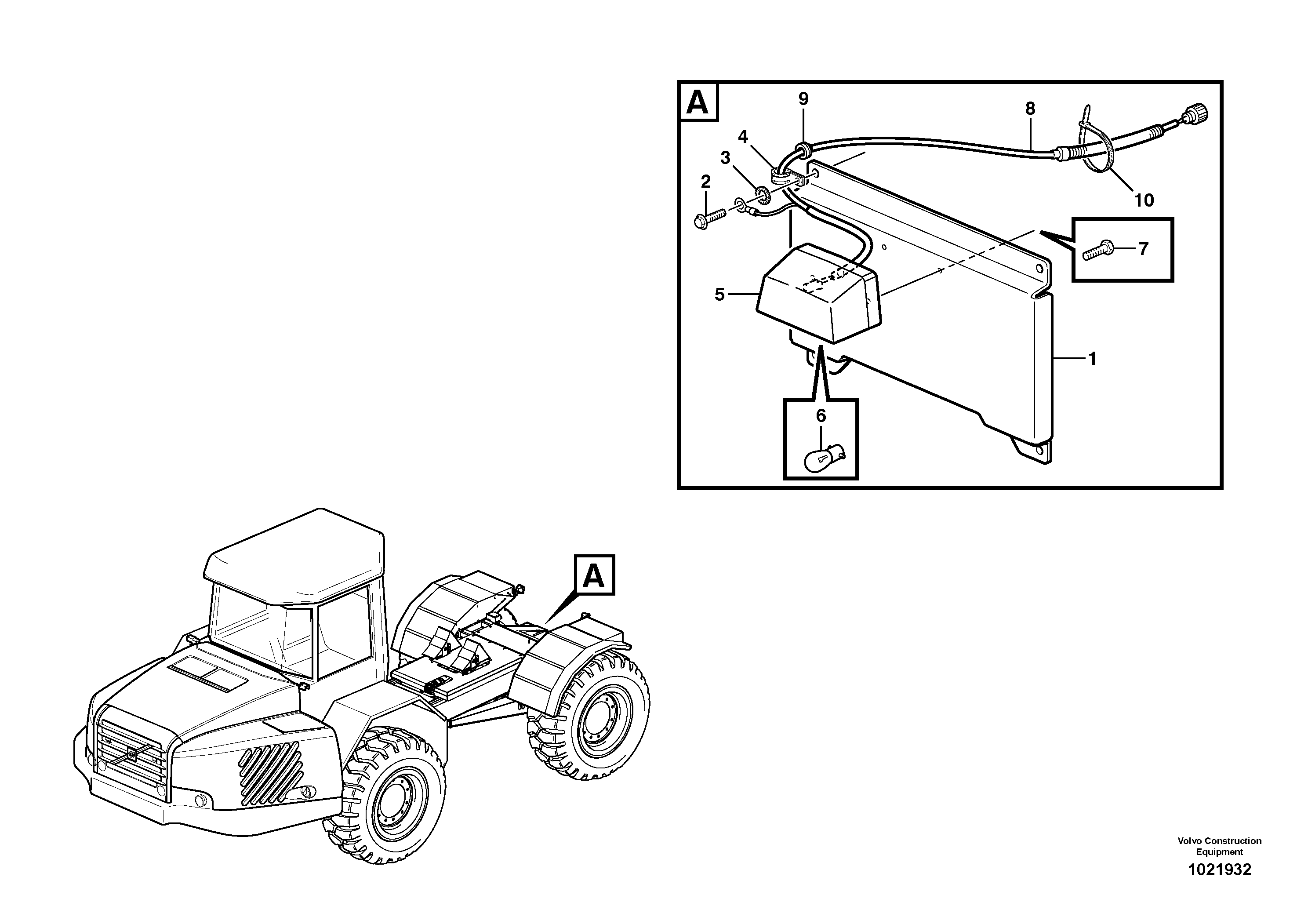 Схема запчастей Volvo T450D - 33208 License plate lamp 