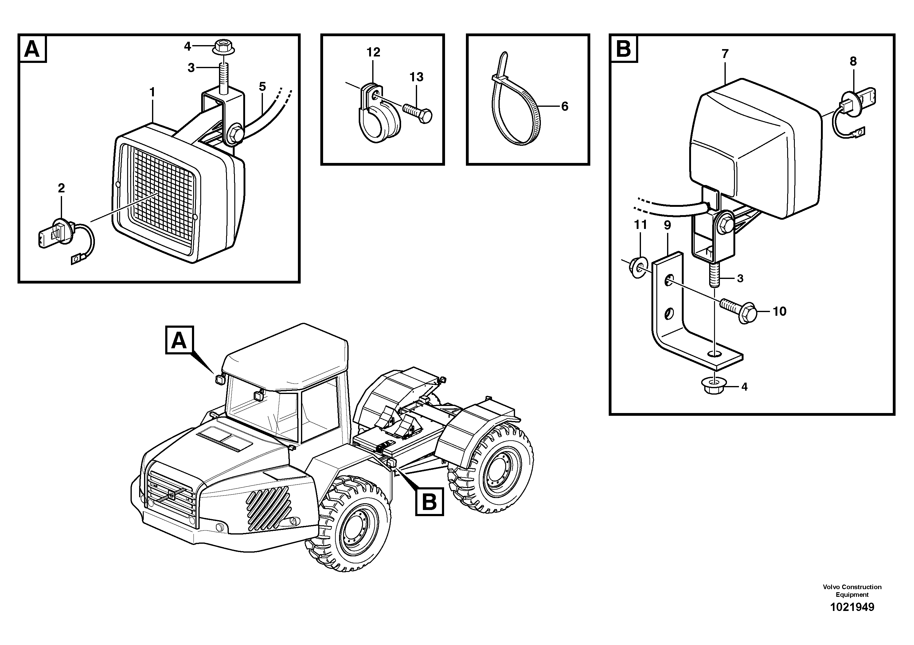 Схема запчастей Volvo T450D - 67531 Work lights 