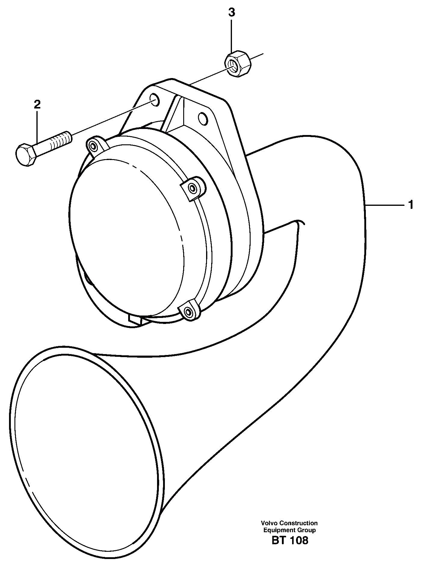 Схема запчастей Volvo T450D - 18228 Compressor horn 