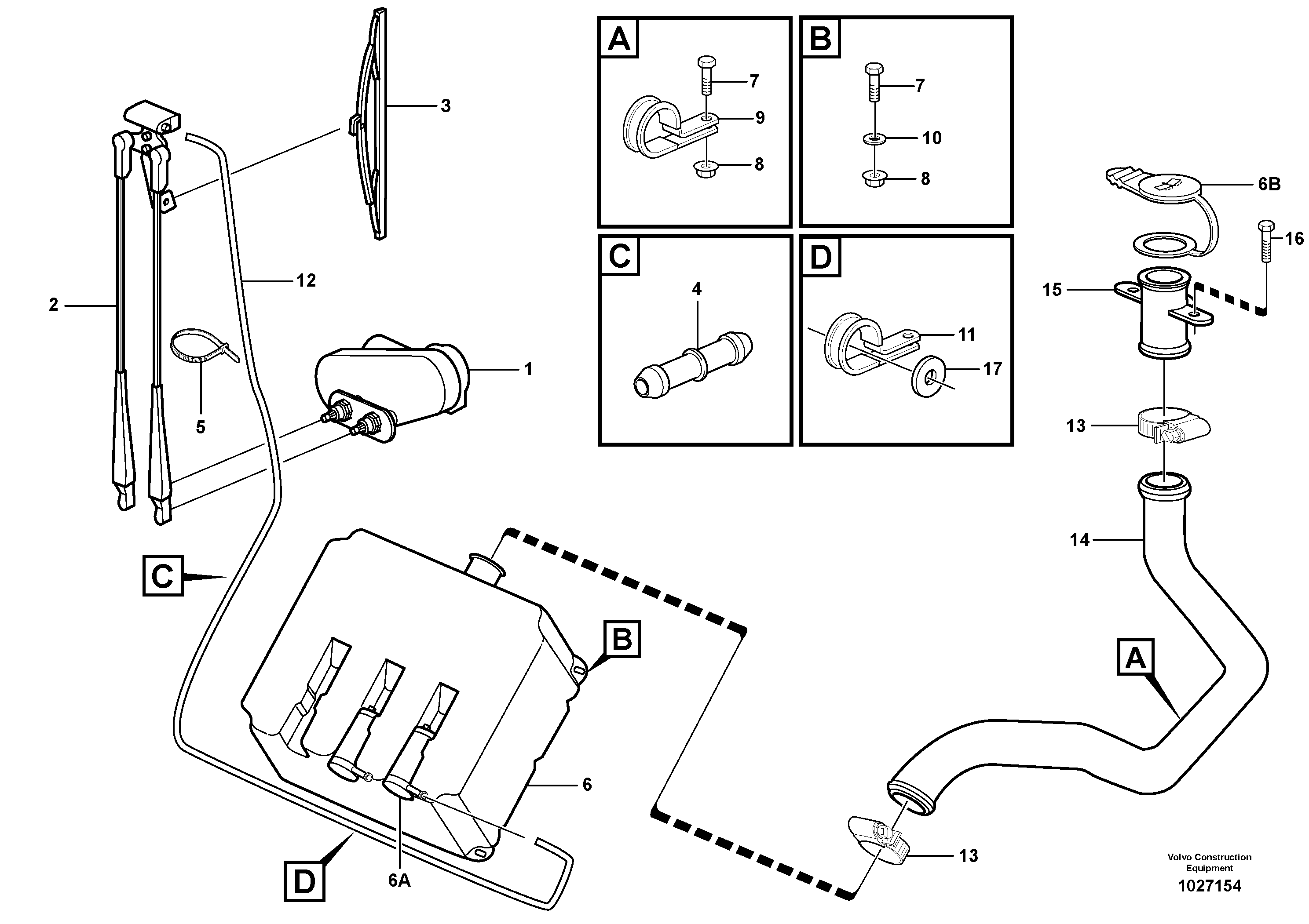 Схема запчастей Volvo T450D - 71618 Windscreen washer and wiper 