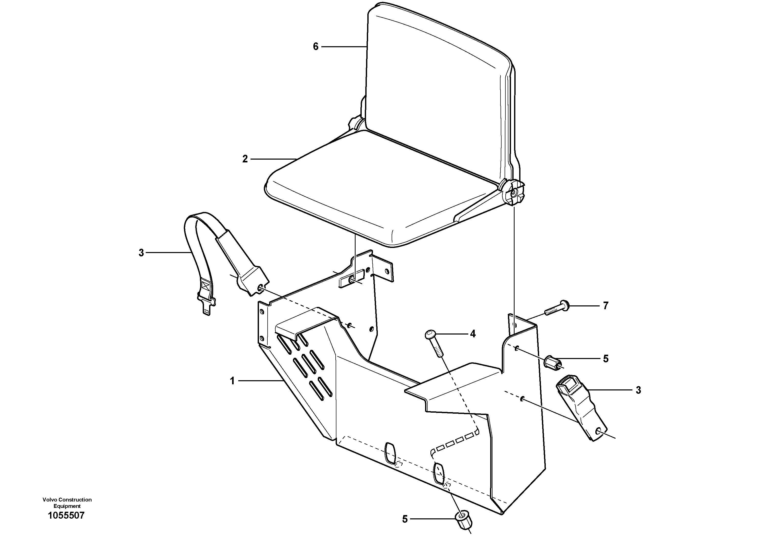 Схема запчастей Volvo A25E - 37436 Instructors seat 