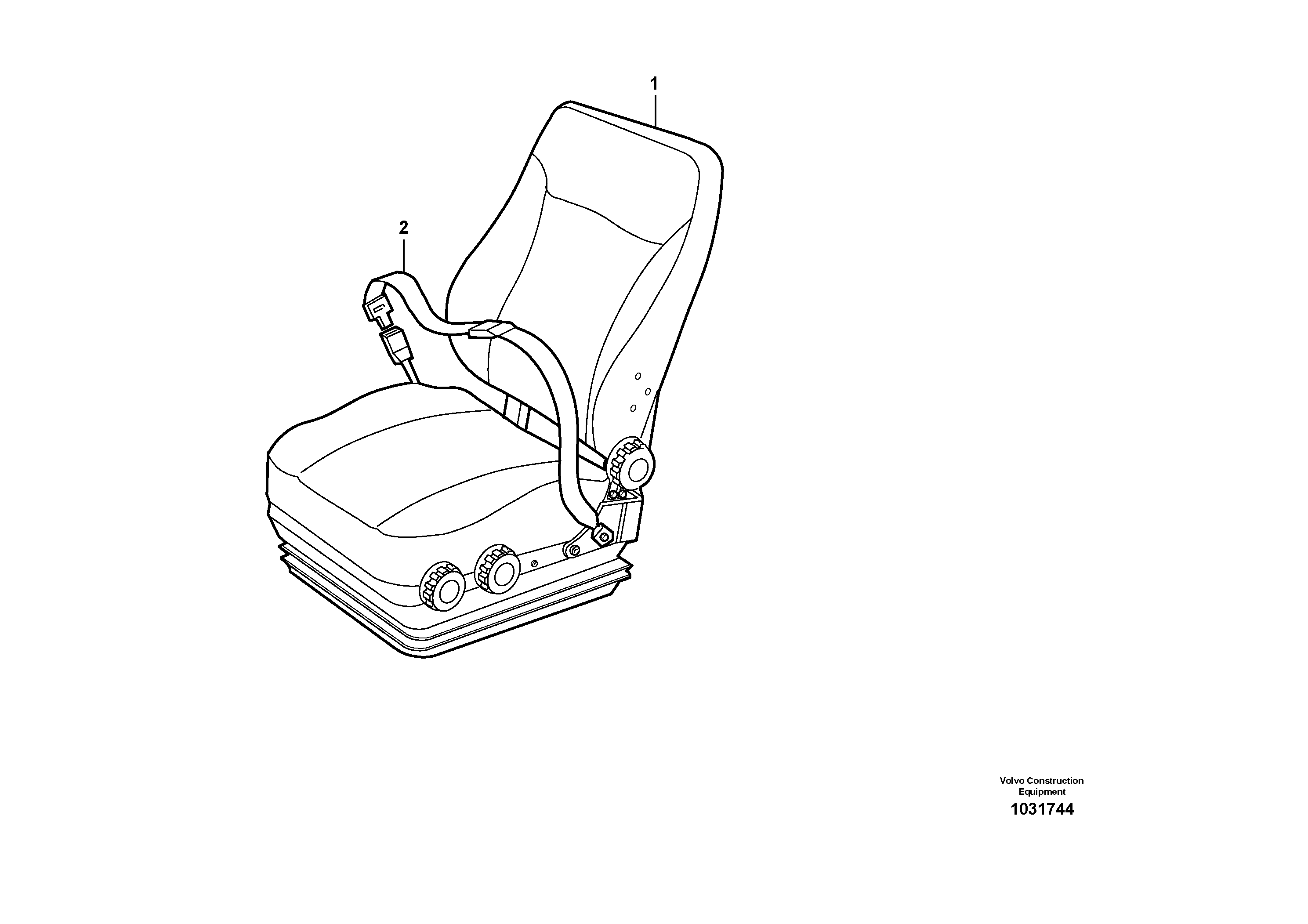 Схема запчастей Volvo A25E - 53183 Operators seat, heated, air suspensioned 