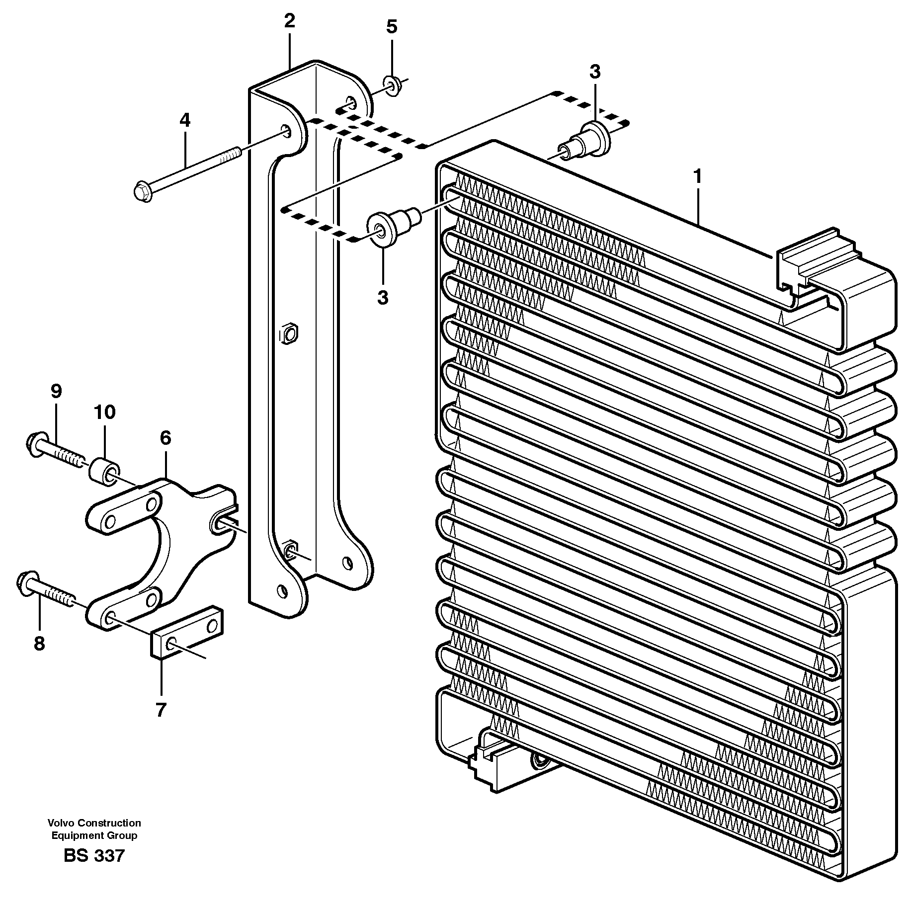 Схема запчастей Volvo A25E - 53194 Condenser device air conditioning 