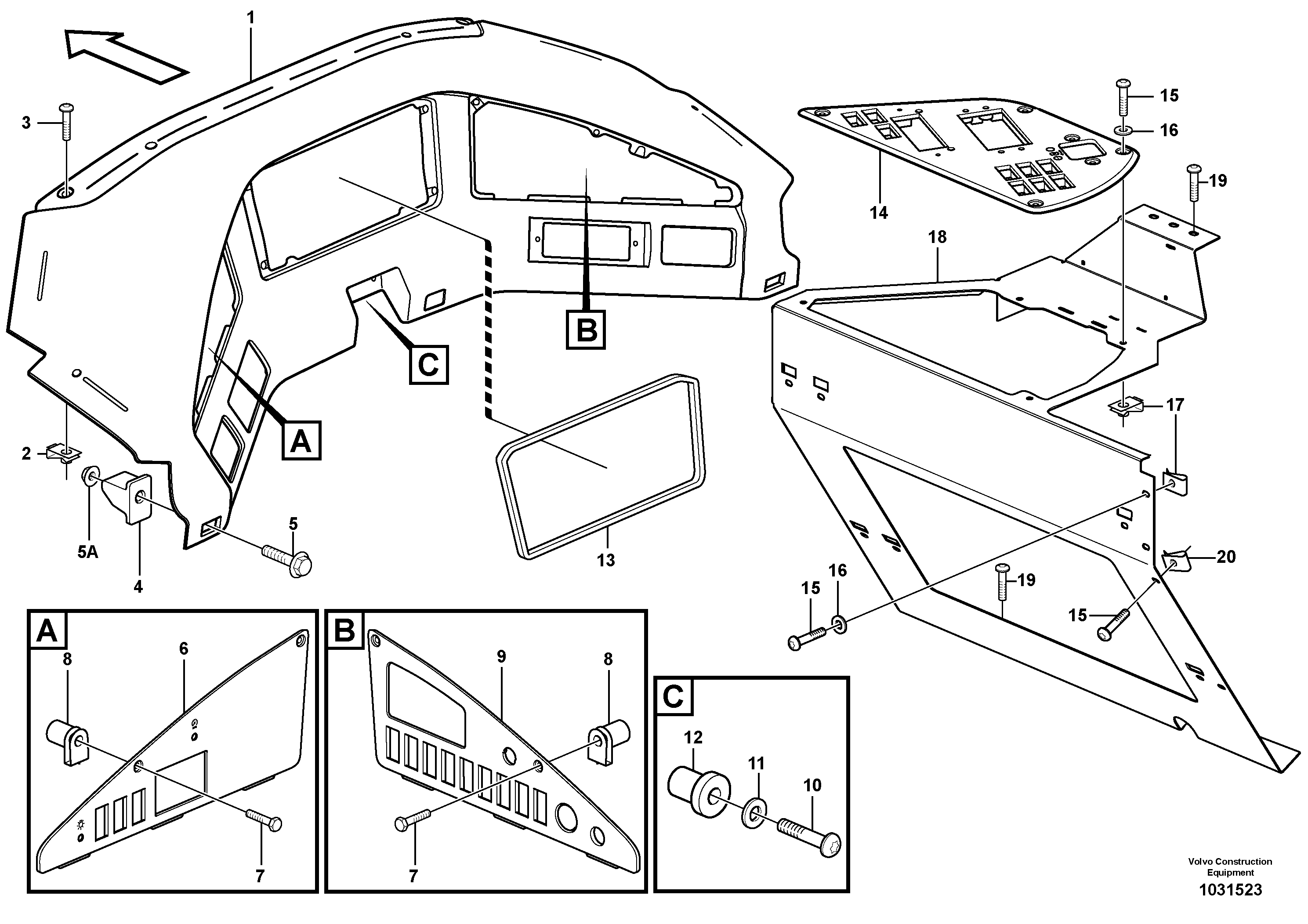 Схема запчастей Volvo A25E - 58918 Instrument panel 