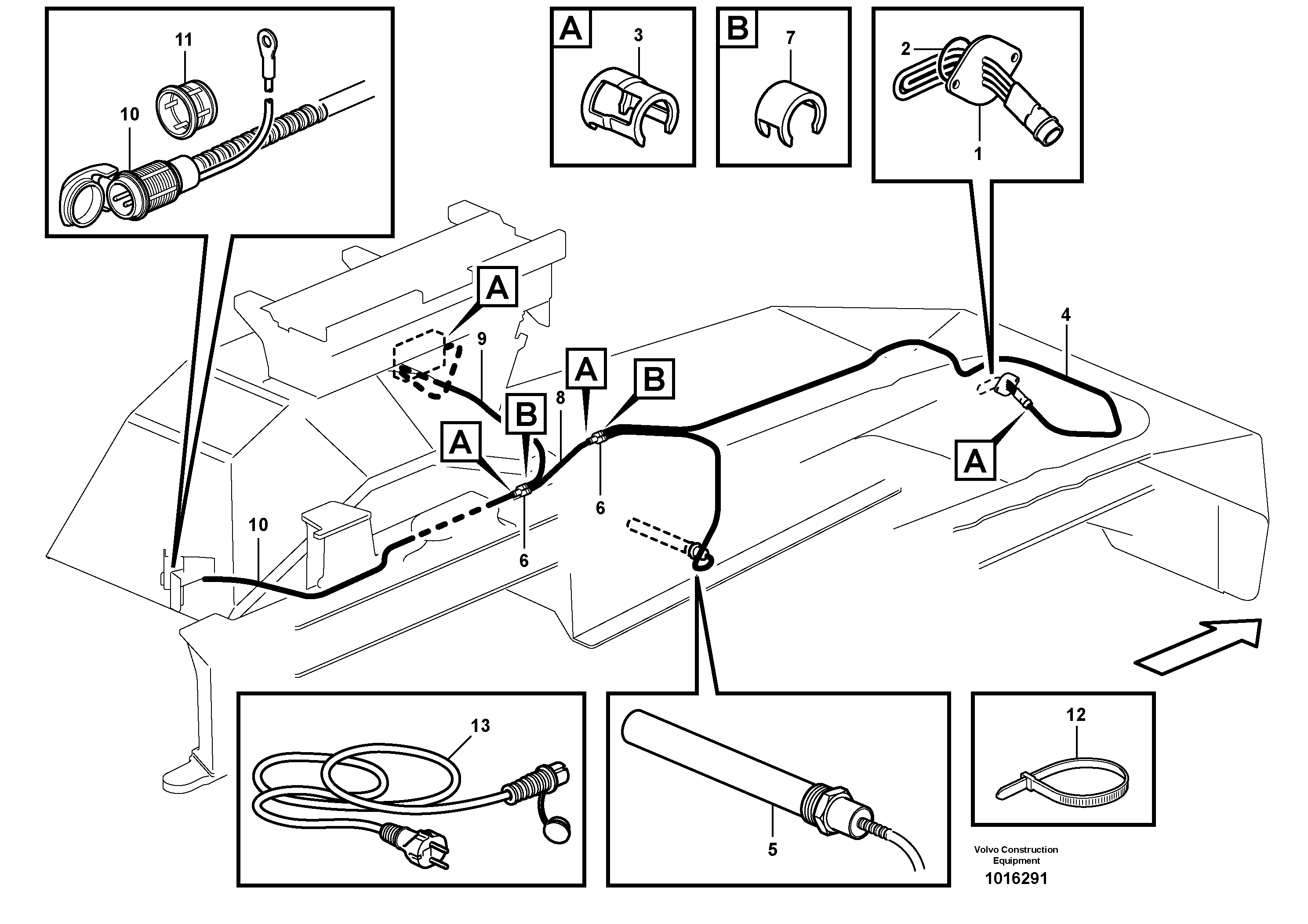 Схема запчастей Volvo A25E - 60003 Engine heater, Siberia kit 