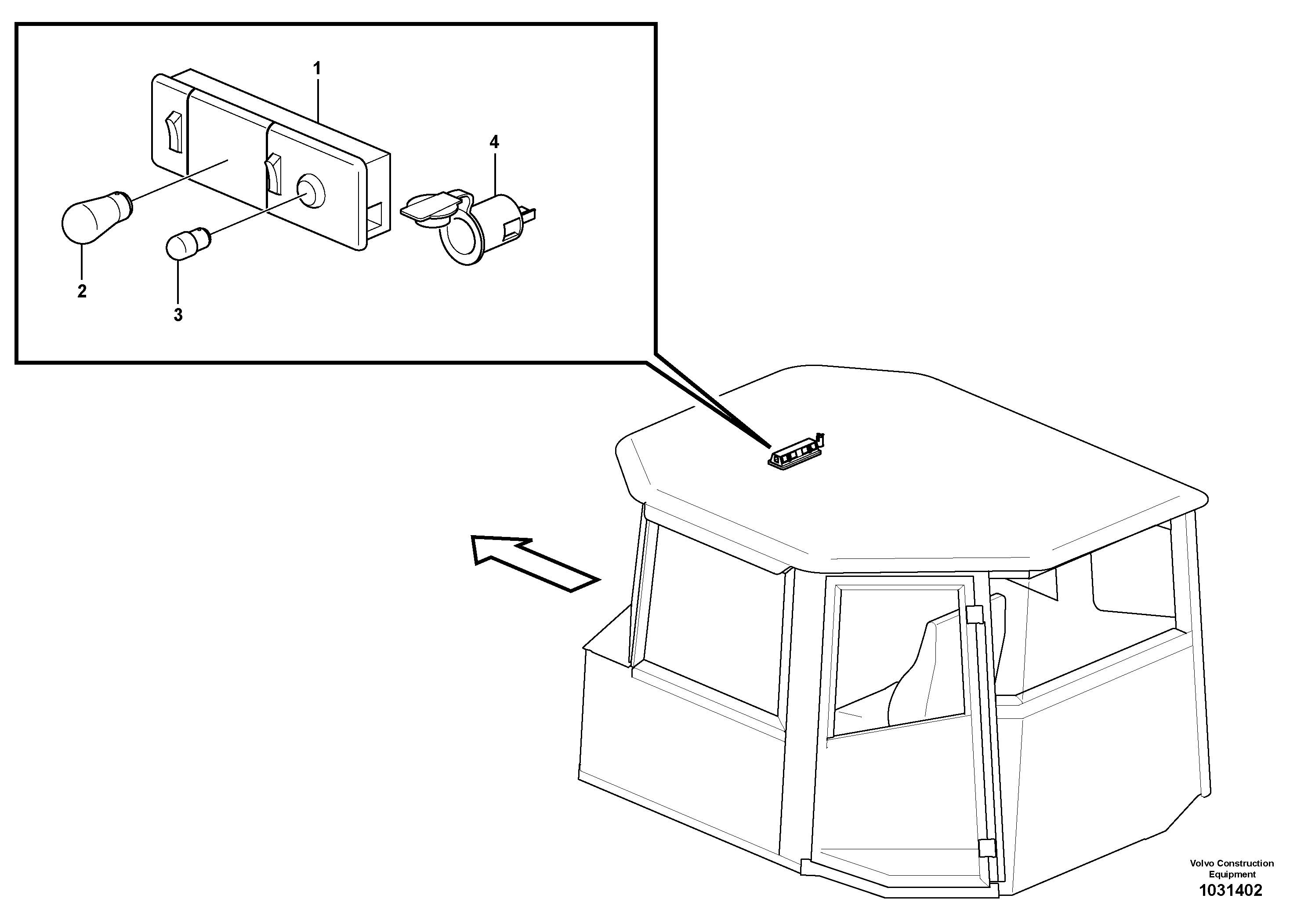 Схема запчастей Volvo A25E - 84662 Interior lamp 