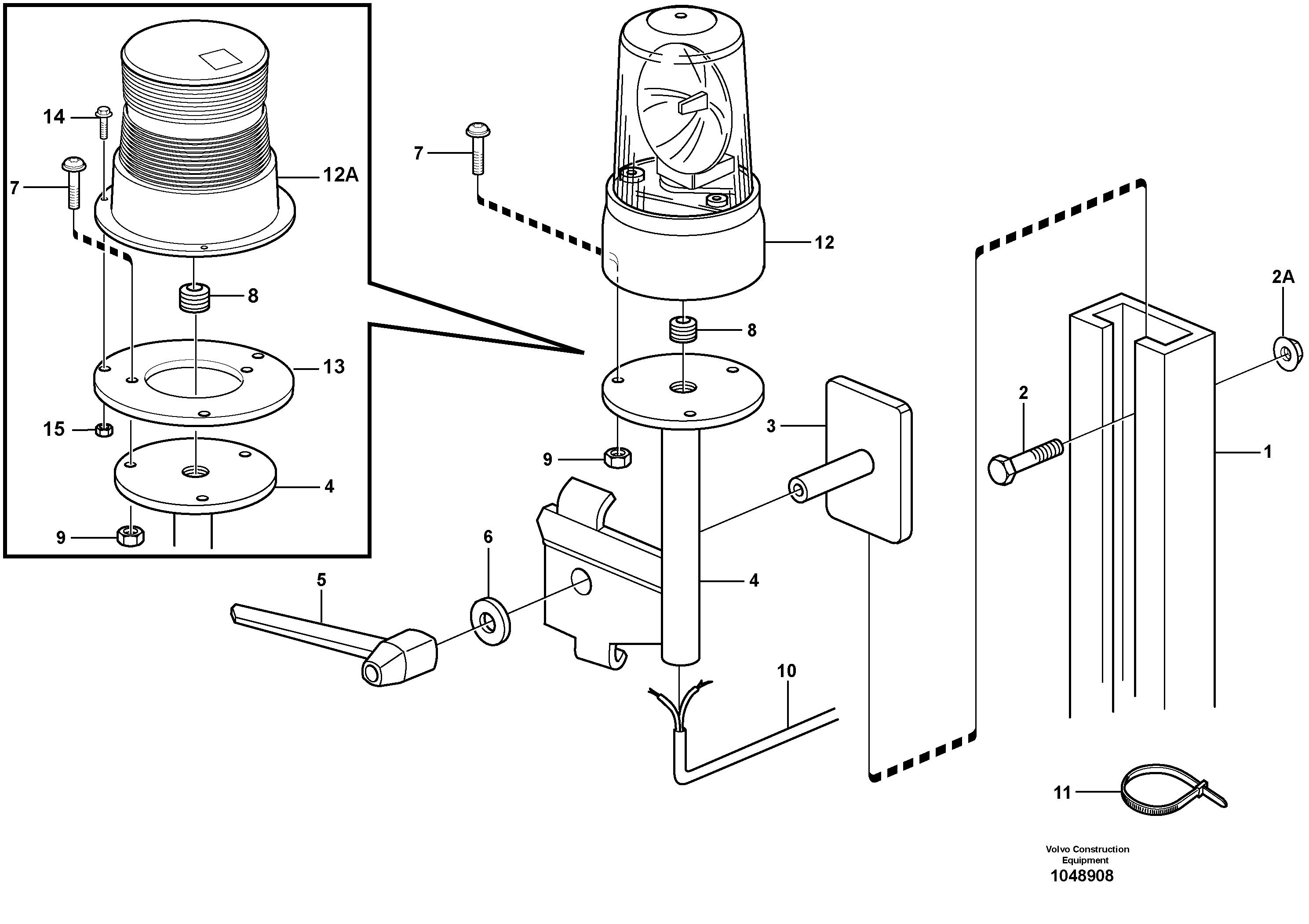 Схема запчастей Volvo A25E - 90150 Rotating beacon 