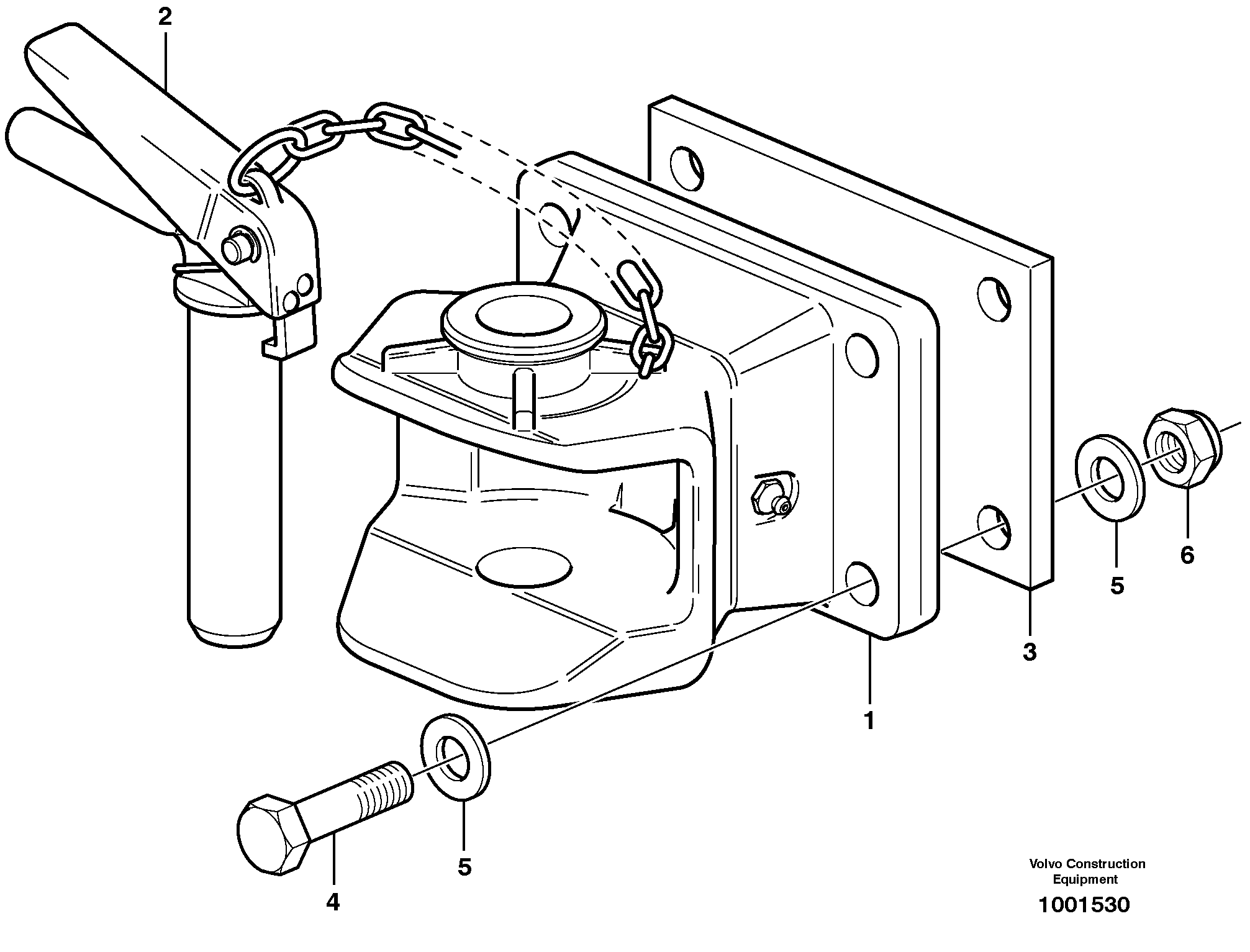 Схема запчастей Volvo A25E - 53296 Towing brace 