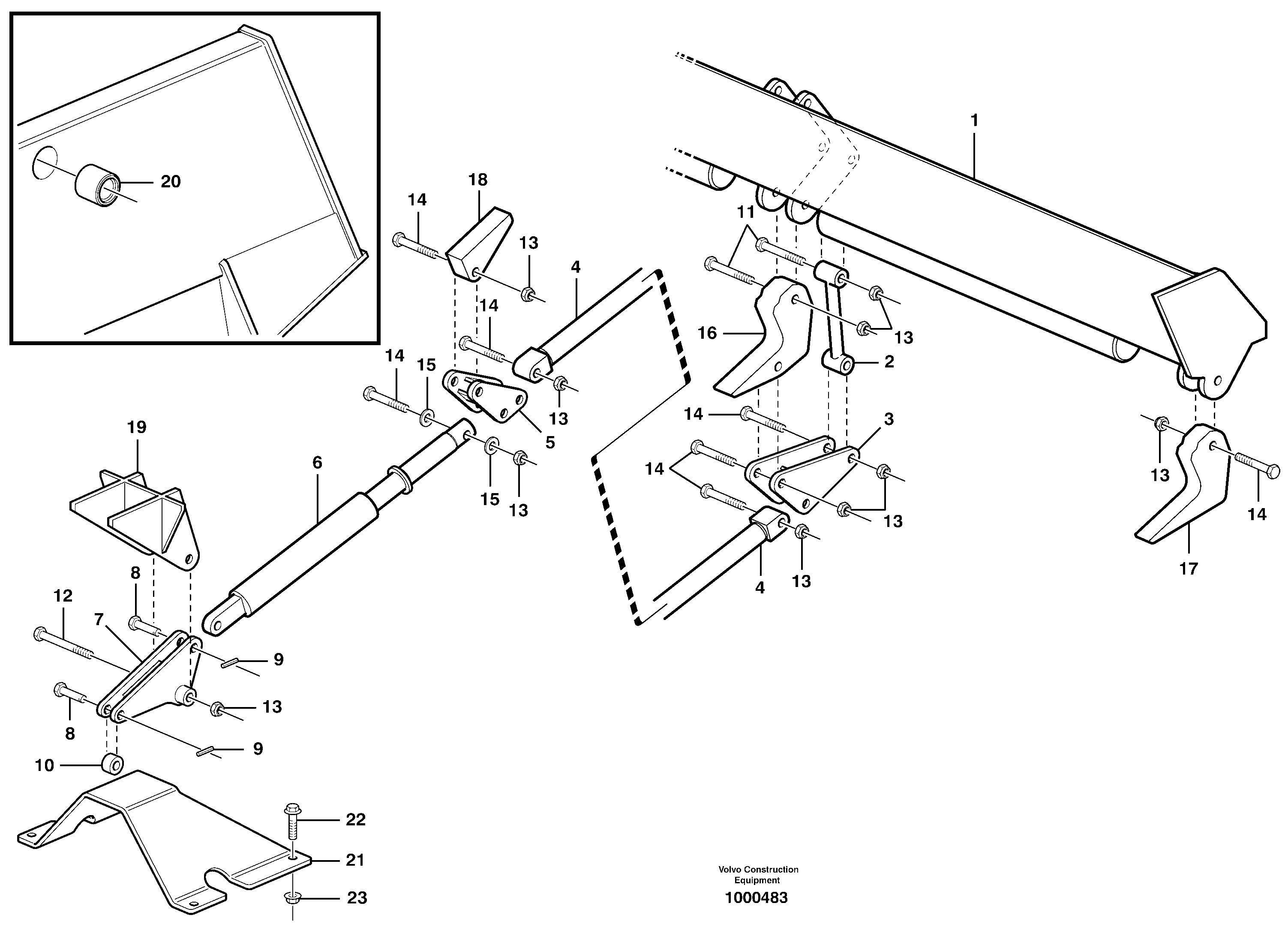 Схема запчастей Volvo A25E - 60085 Rear flap, mechanical 