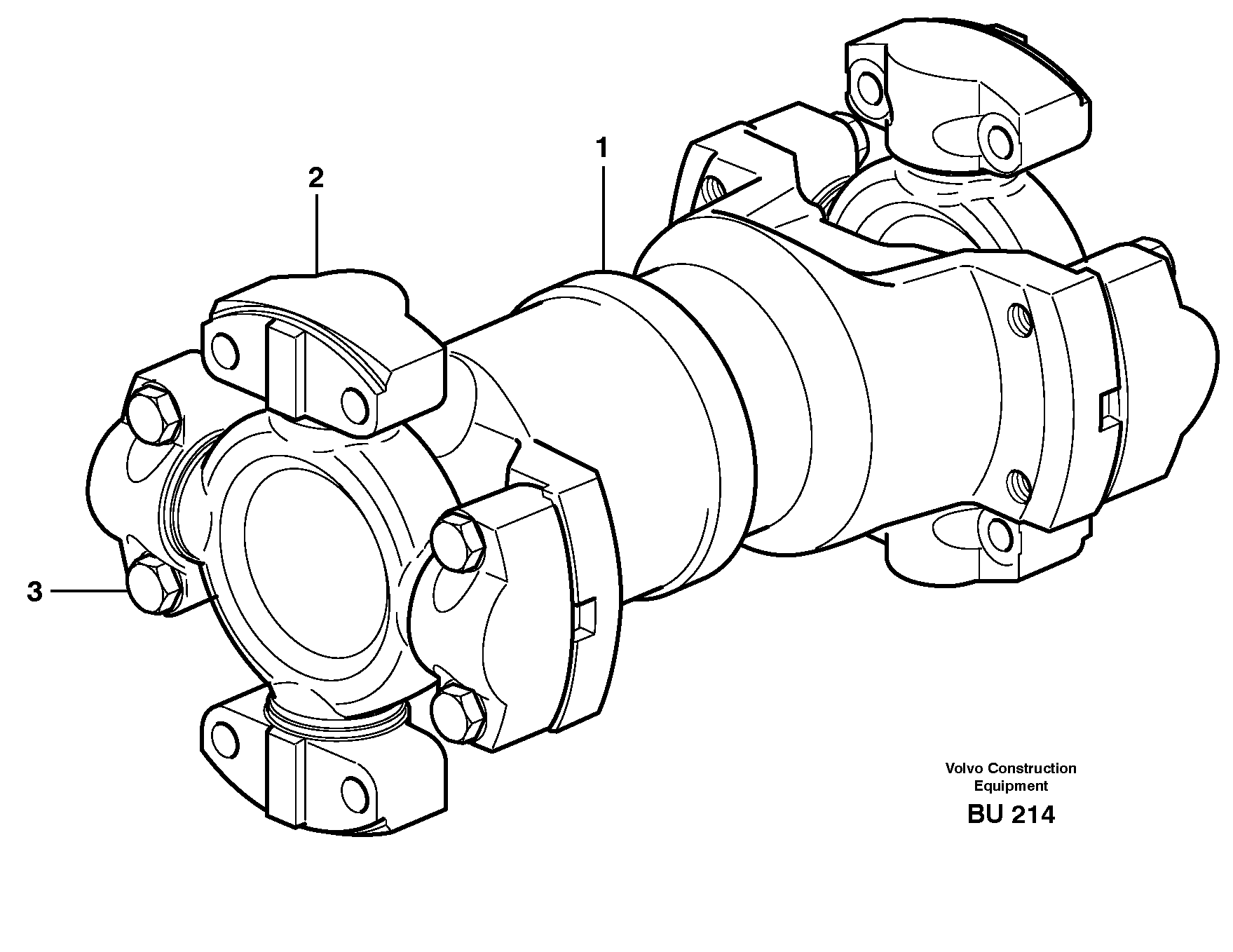 Схема запчастей Volvo A25E - 58734 Вал карданный 