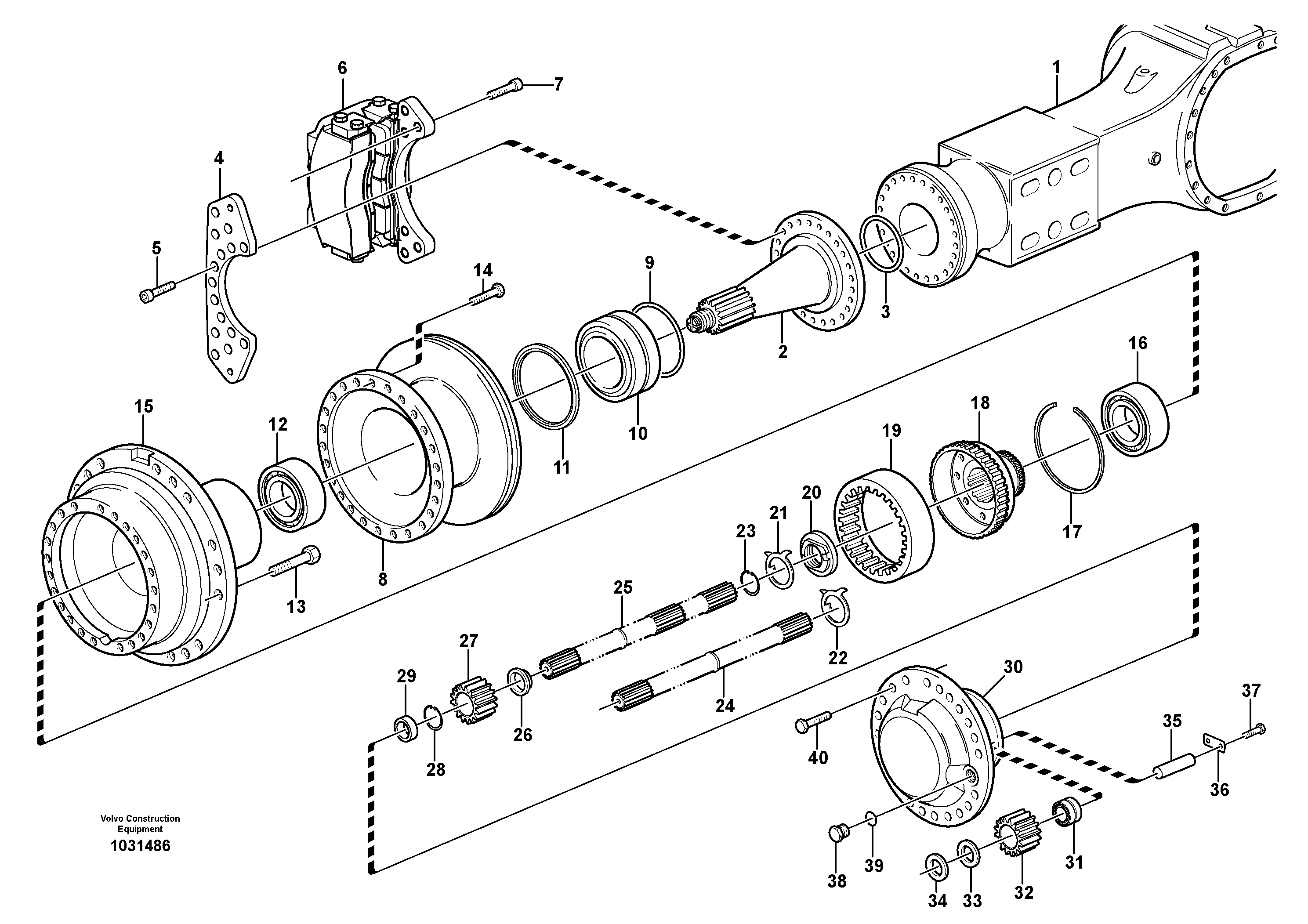 Схема запчастей Volvo A25E - 87030 Hub reduction, motorunit 