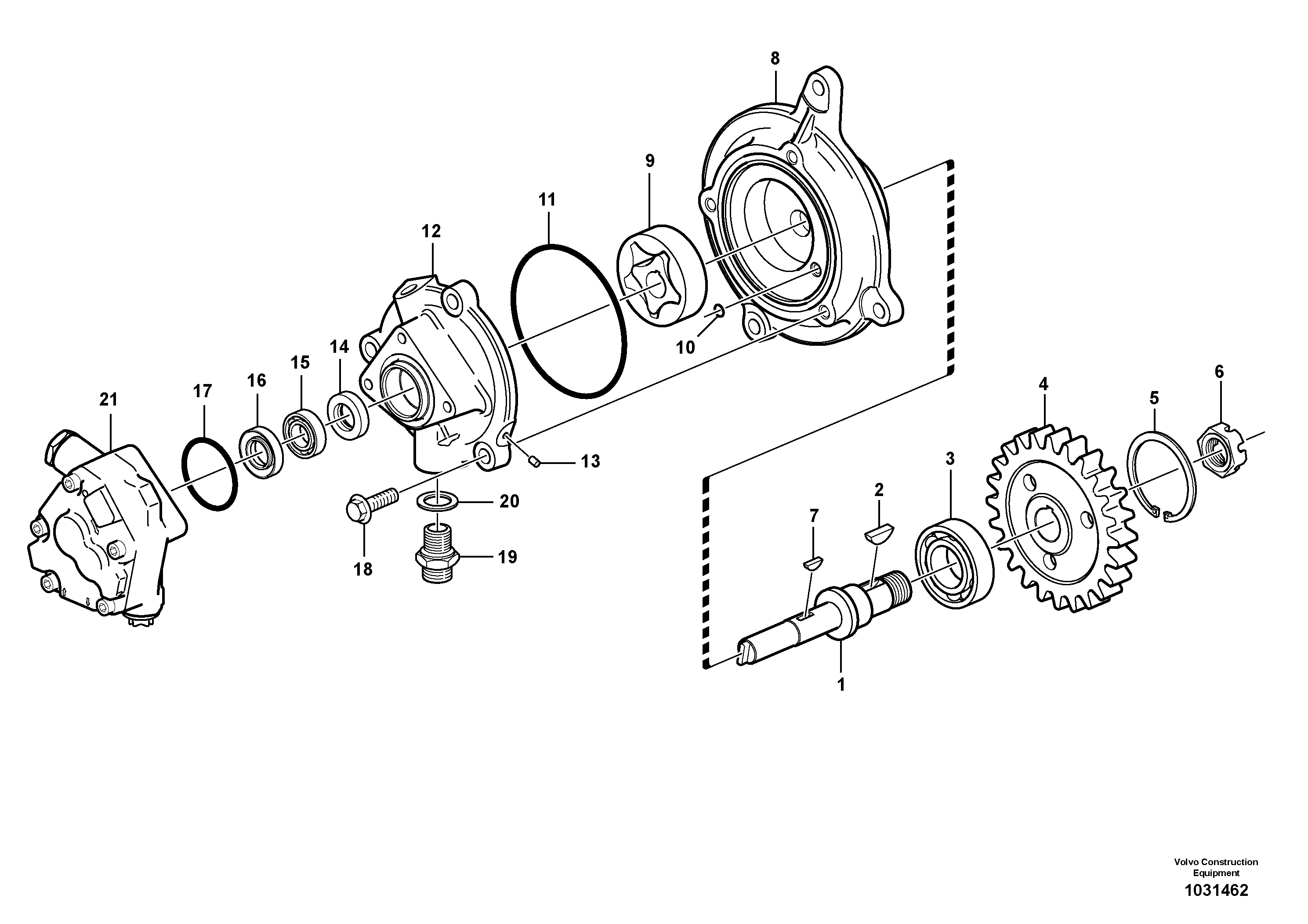 Схема запчастей Volvo A25E - 55515 Насос масляный 