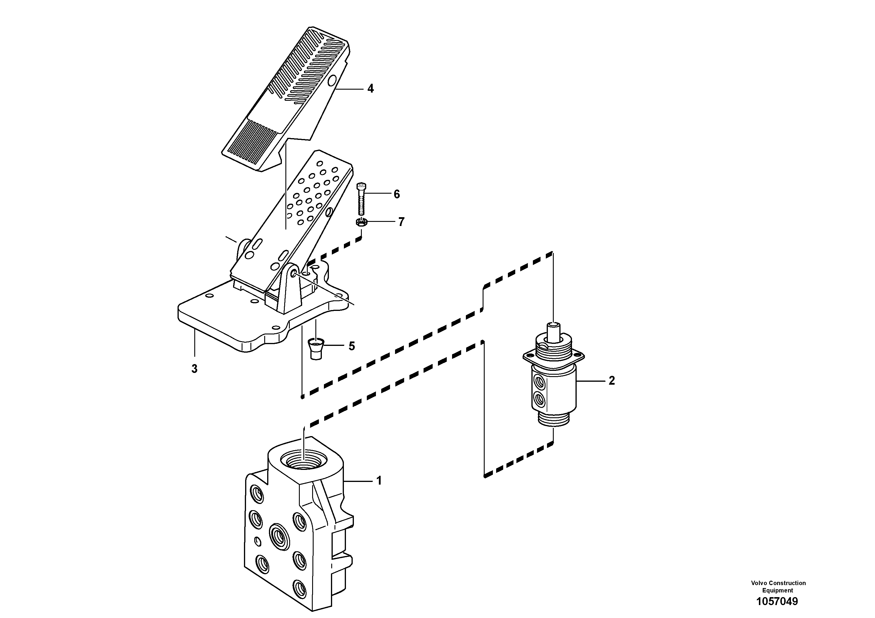 Схема запчастей Volvo A25E - 97389 Footbrake valve 