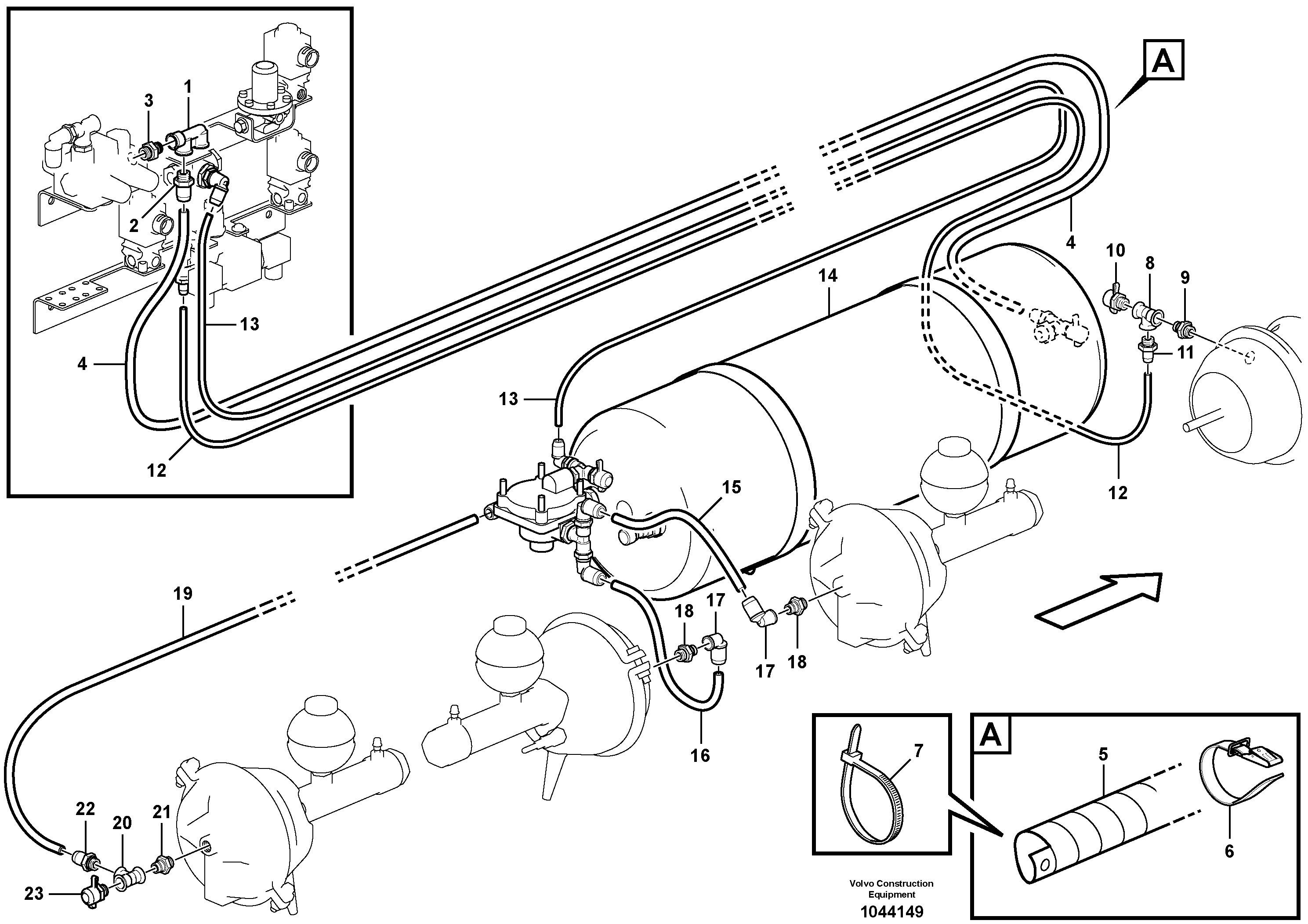 Схема запчастей Volvo A25E - 27944 Brake system, load unit 