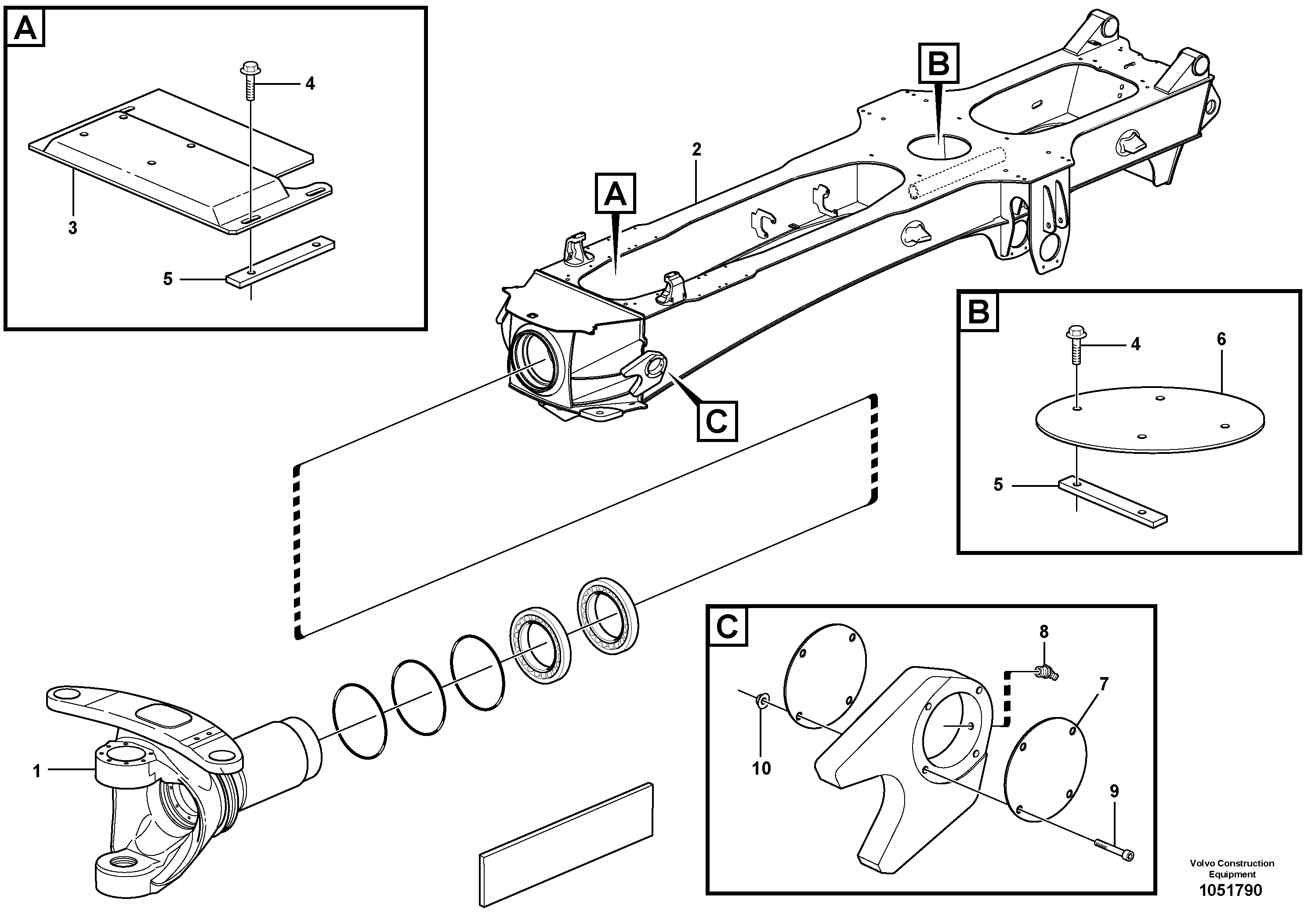 Схема запчастей Volvo A25E - 88264 Frame, rear 