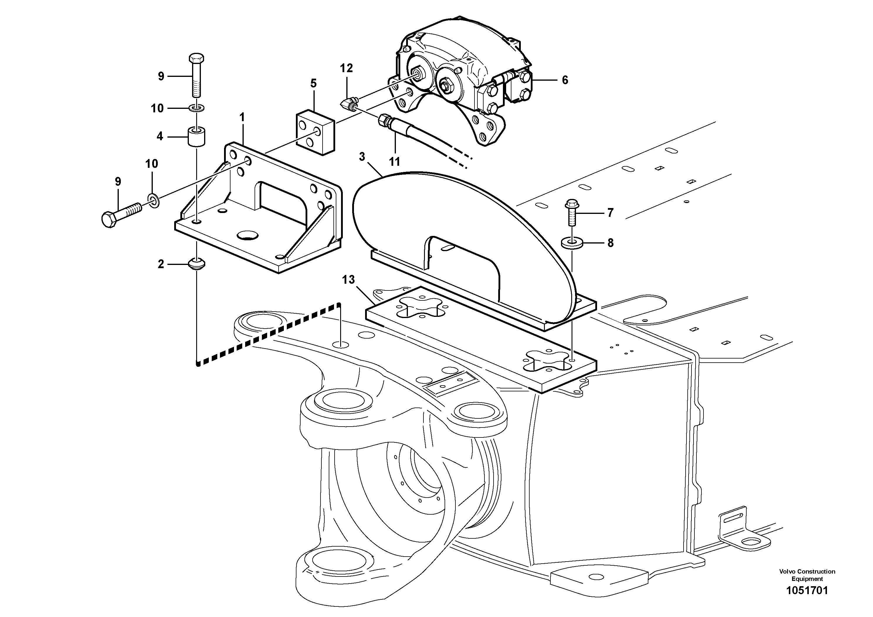 Схема запчастей Volvo A25E - 32843 Frame oscillation brake 