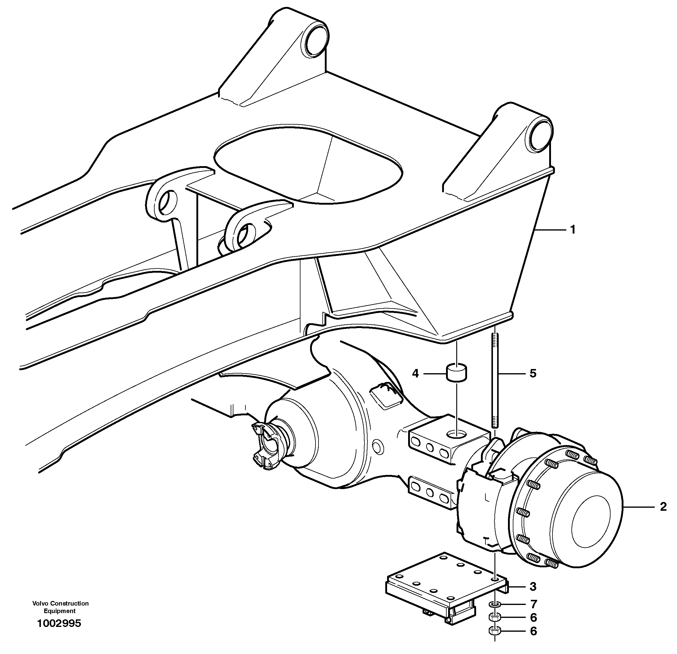 Схема запчастей Volvo A25E - 61310 Rear axle suspension 