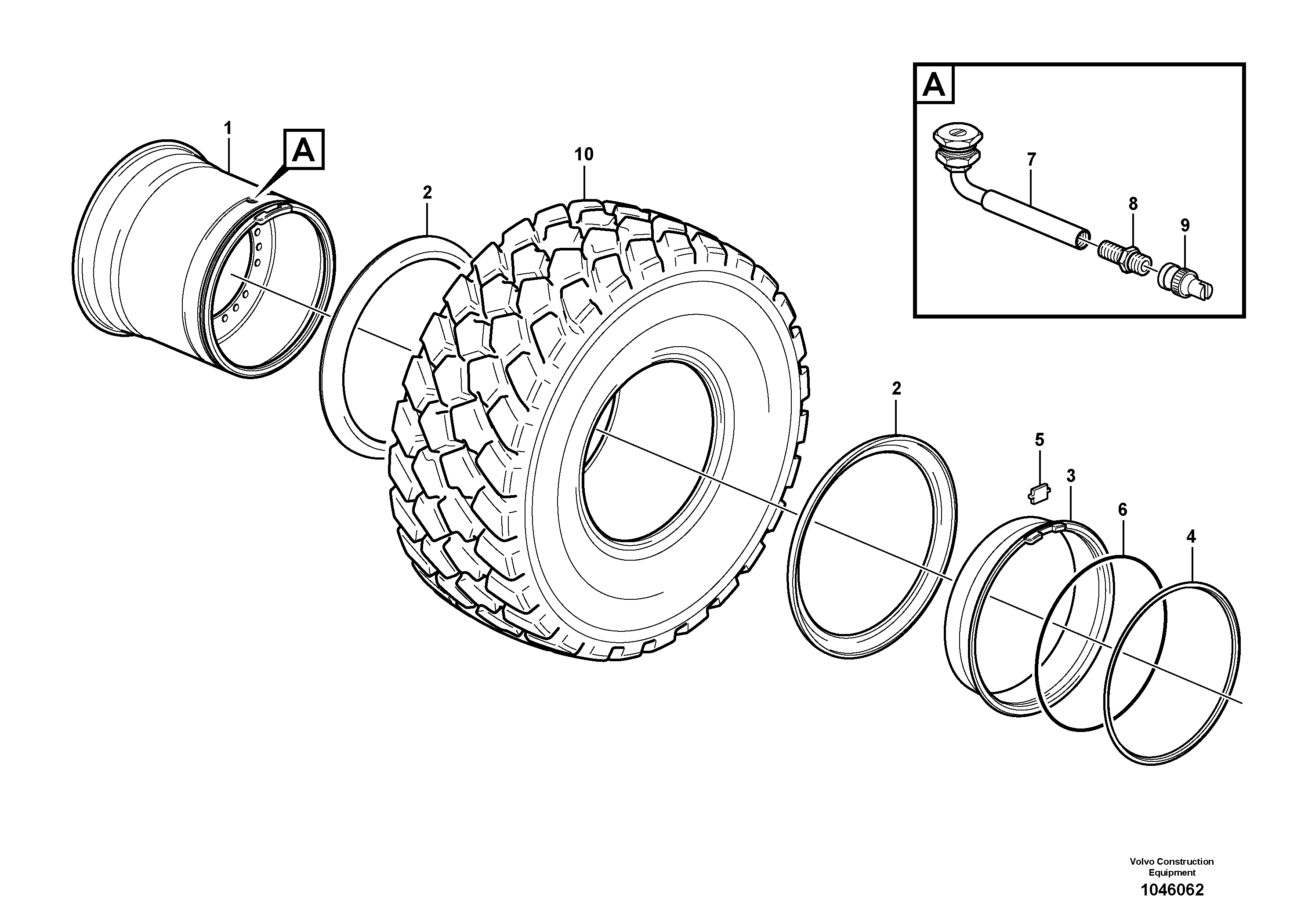 Схема запчастей Volvo A25E - 38549 Wheel 