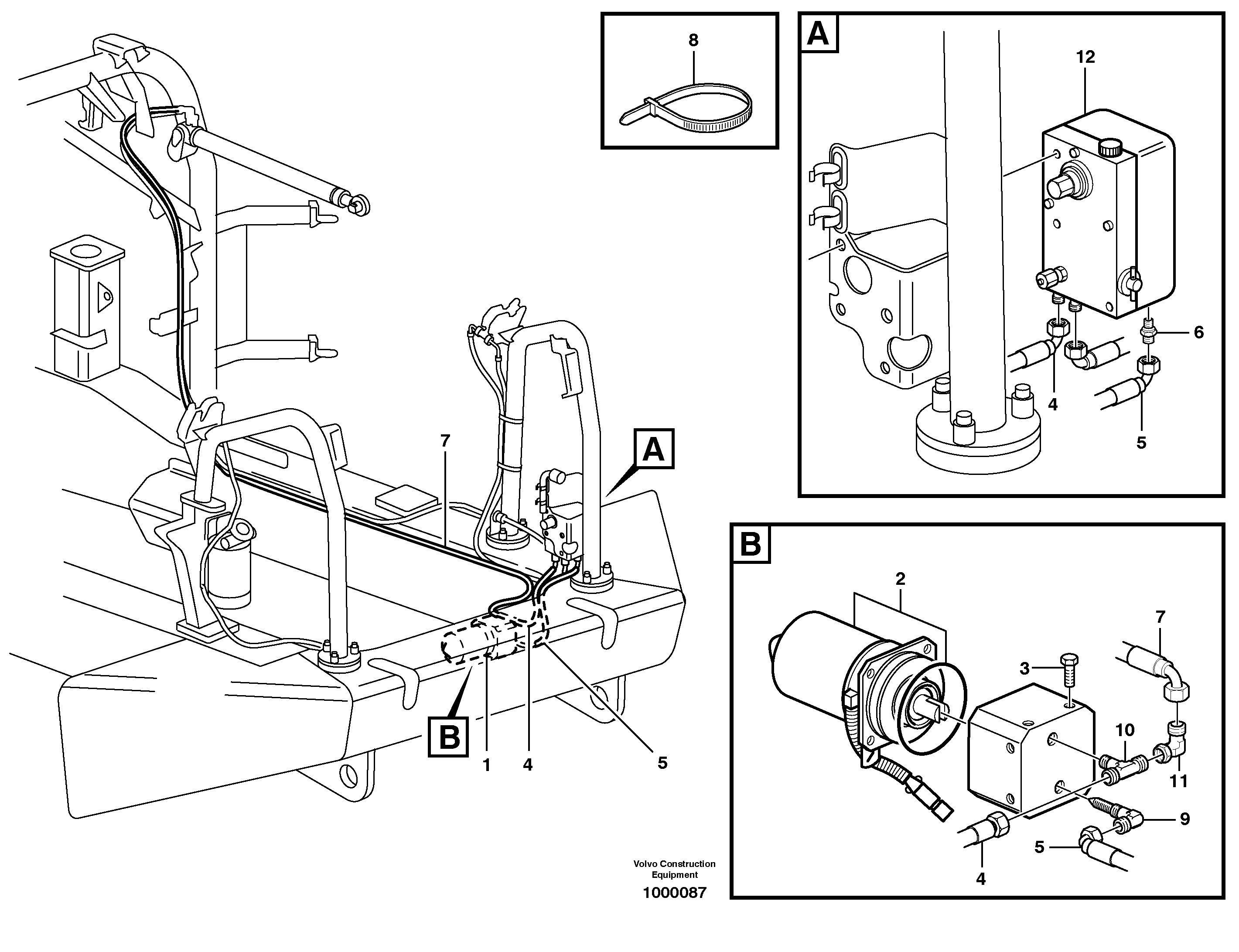 Схема запчастей Volvo A25E - 61315 Pump engine hood 