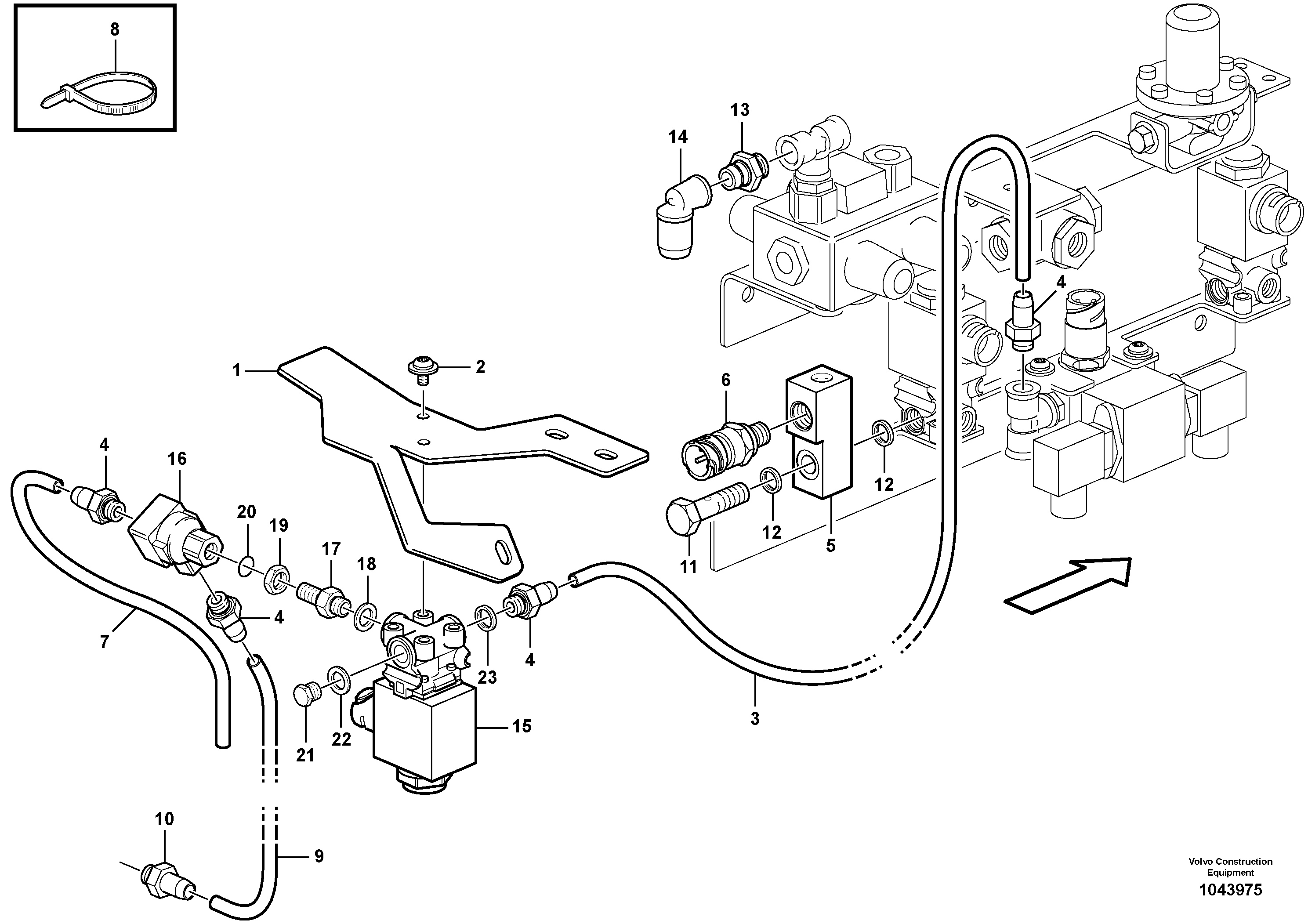 Схема запчастей Volvo A30E - 94456 Compressed air system, Automatic unit ATC 