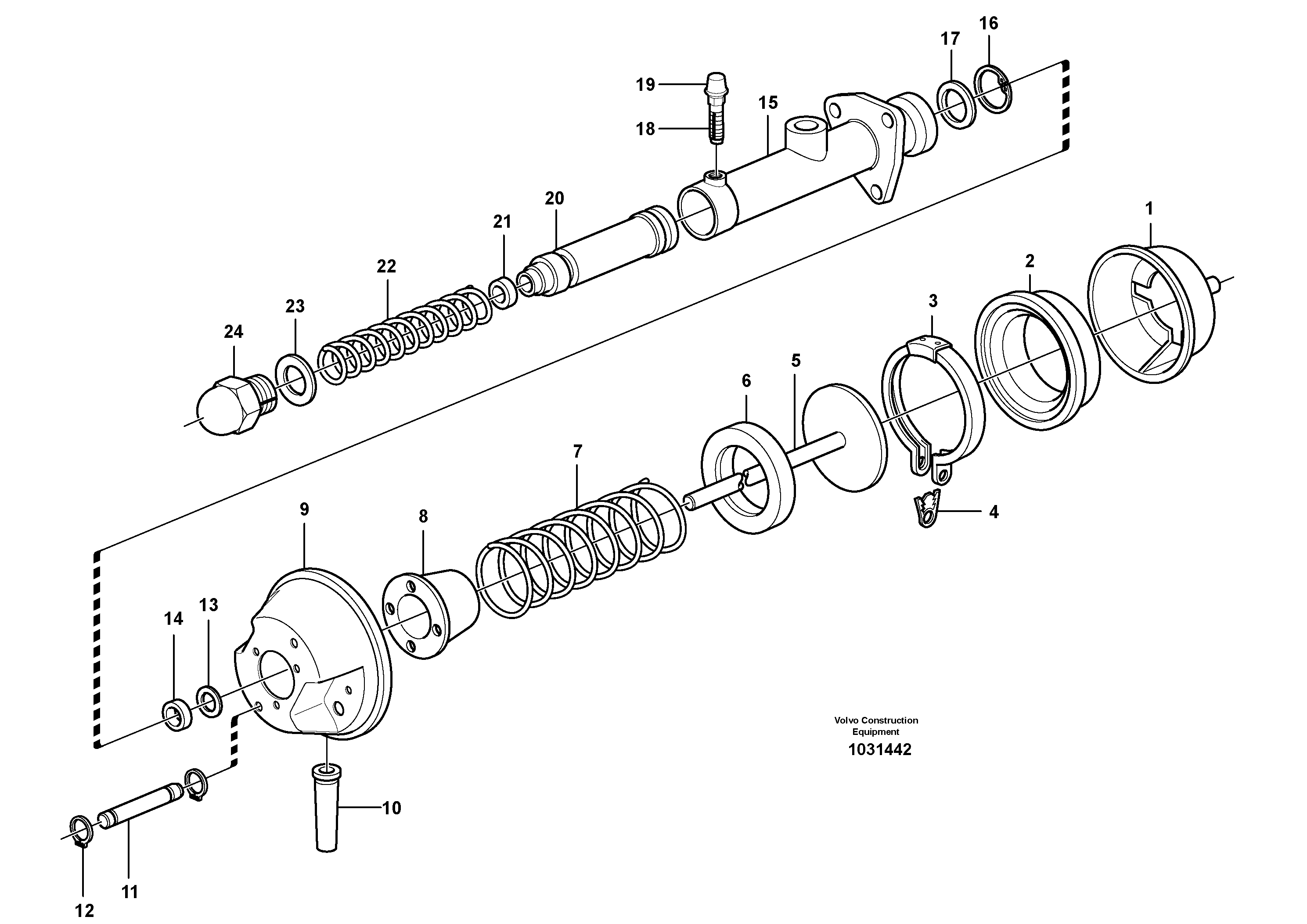 Схема запчастей Volvo A30E - 62173 Brake servo 