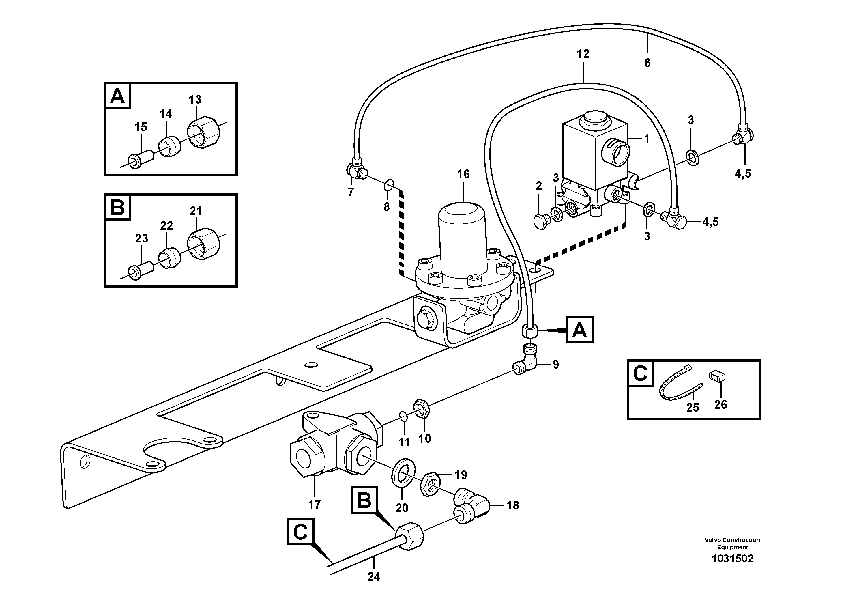 Схема запчастей Volvo A30E - 65567 Load and dump brake 