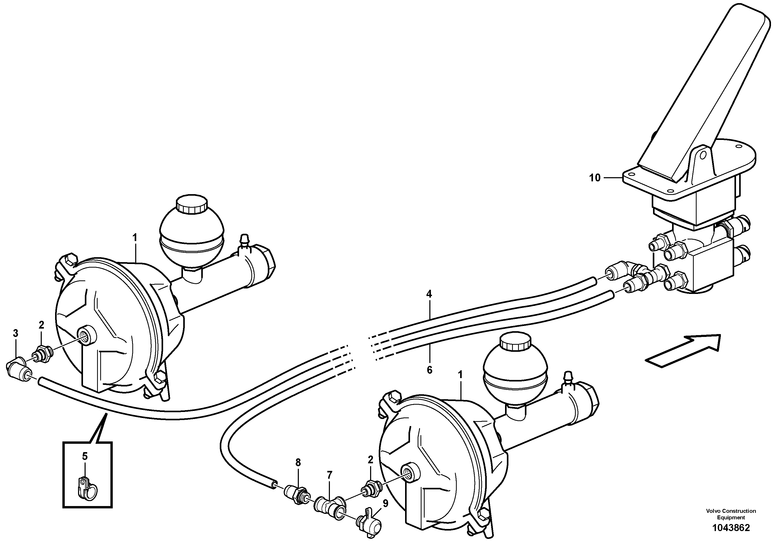 Схема запчастей Volvo A30E - 46165 Brake system, motor unit 